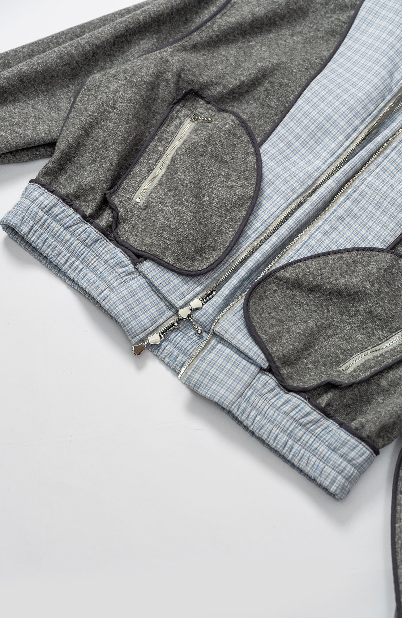 KADAKADA Double-Layer Collar Reversible Plaid Jacket