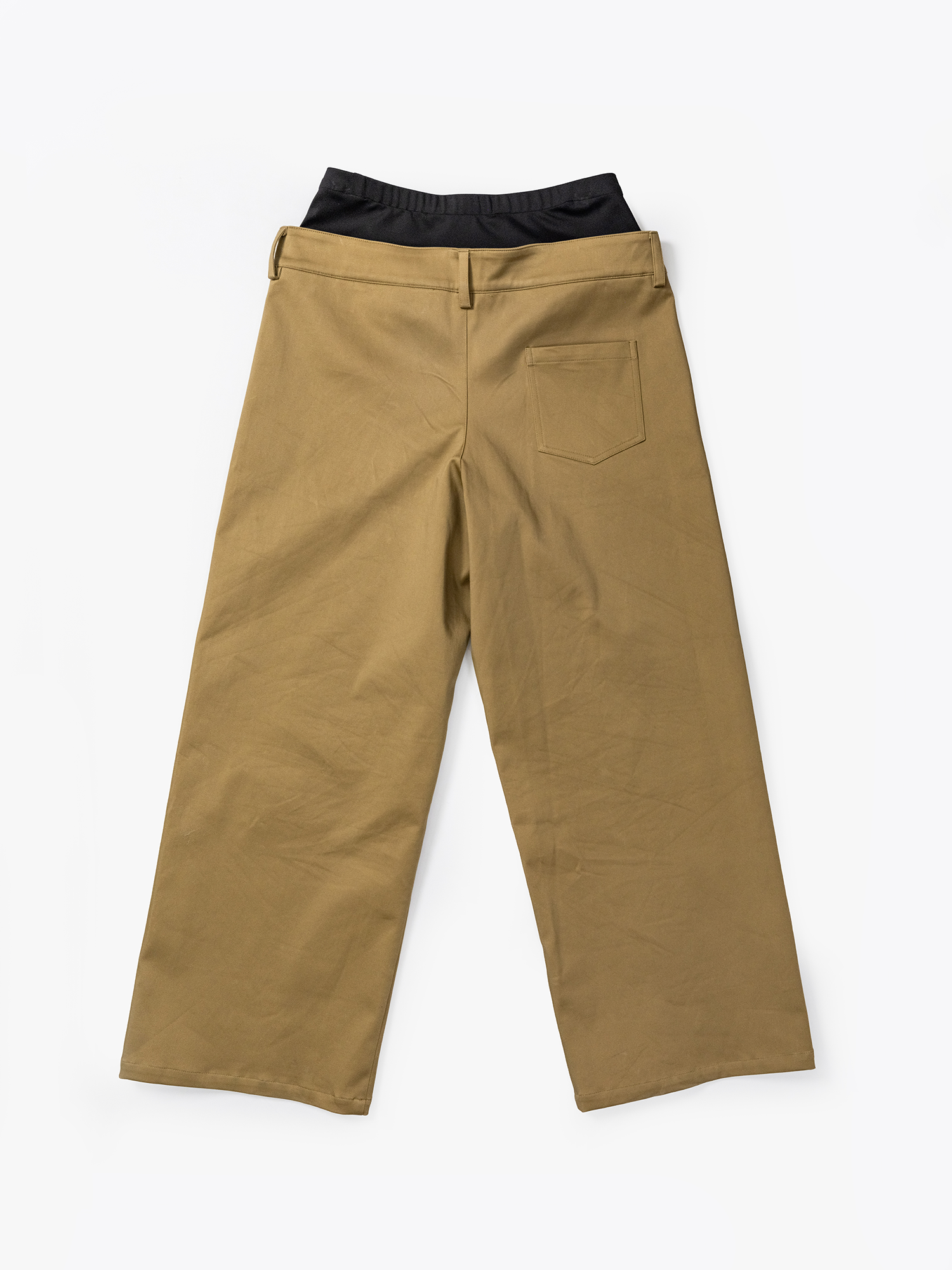 KADAKADA Dual-Waist Contrast Panel Trousers
