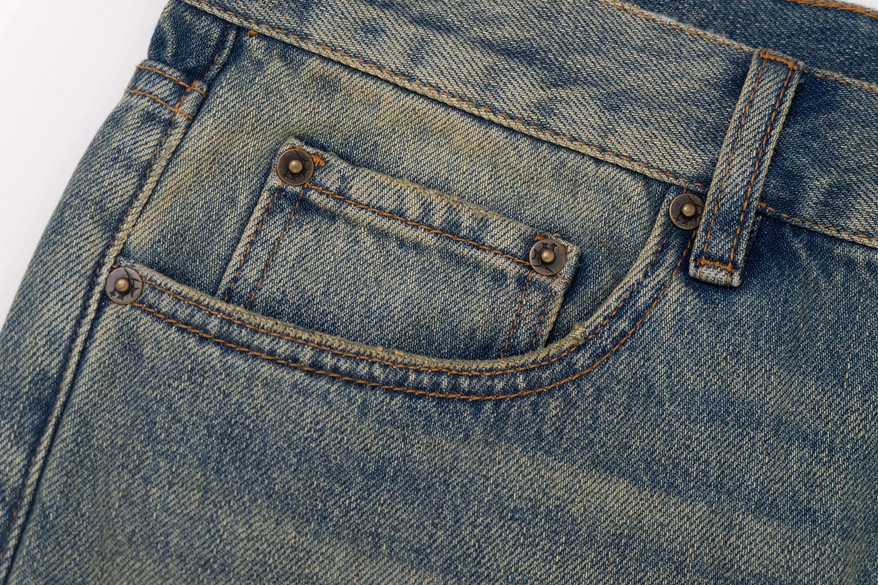 IN EXISTENCE Distressed Cut-Out Oversized Jeans, premium urban and streetwear designers apparel on PROJECTISR.com, IN EXISTENCE