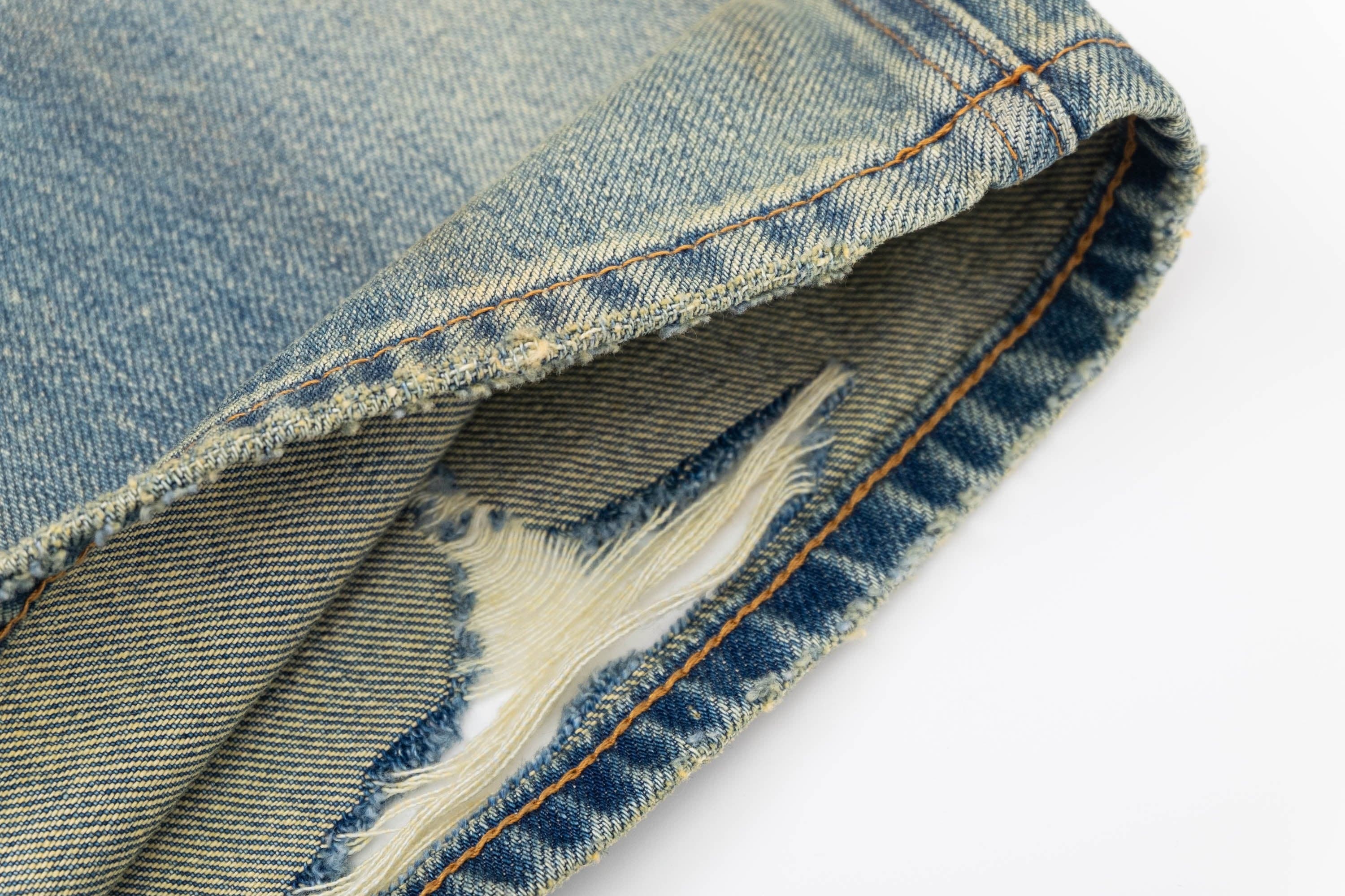 IN EXISTENCE Distressed Cut-Out Oversized Jeans, premium urban and streetwear designers apparel on PROJECTISR.com, IN EXISTENCE