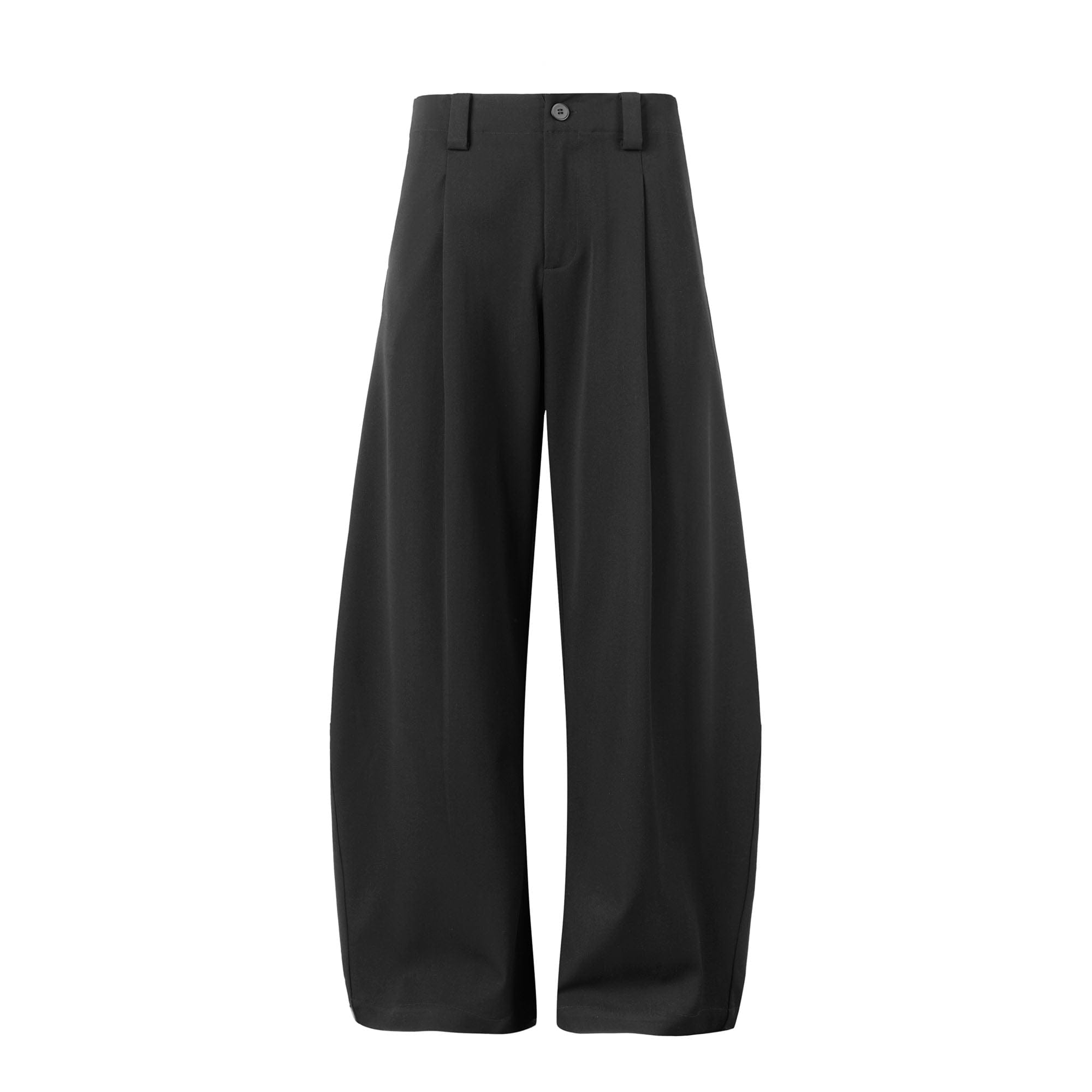 OKAYTHXBYE Pleated Curved Wide-Leg Trousers