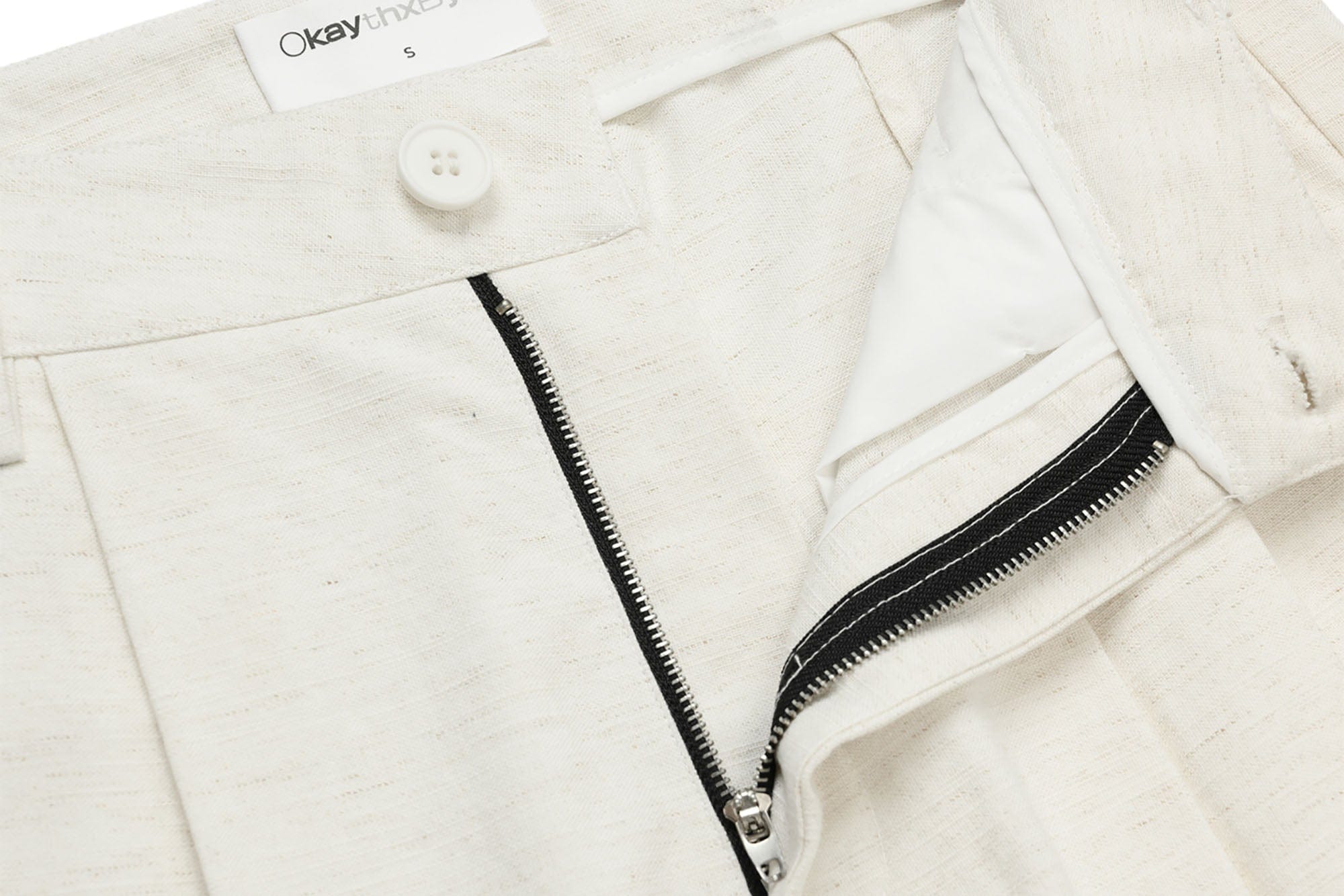 OKAYTHXBYE Pleated Linen-Blend Wide-Leg Trousers, premium urban and streetwear designers apparel on PROJECTISR.com, OKAYTHXBYE