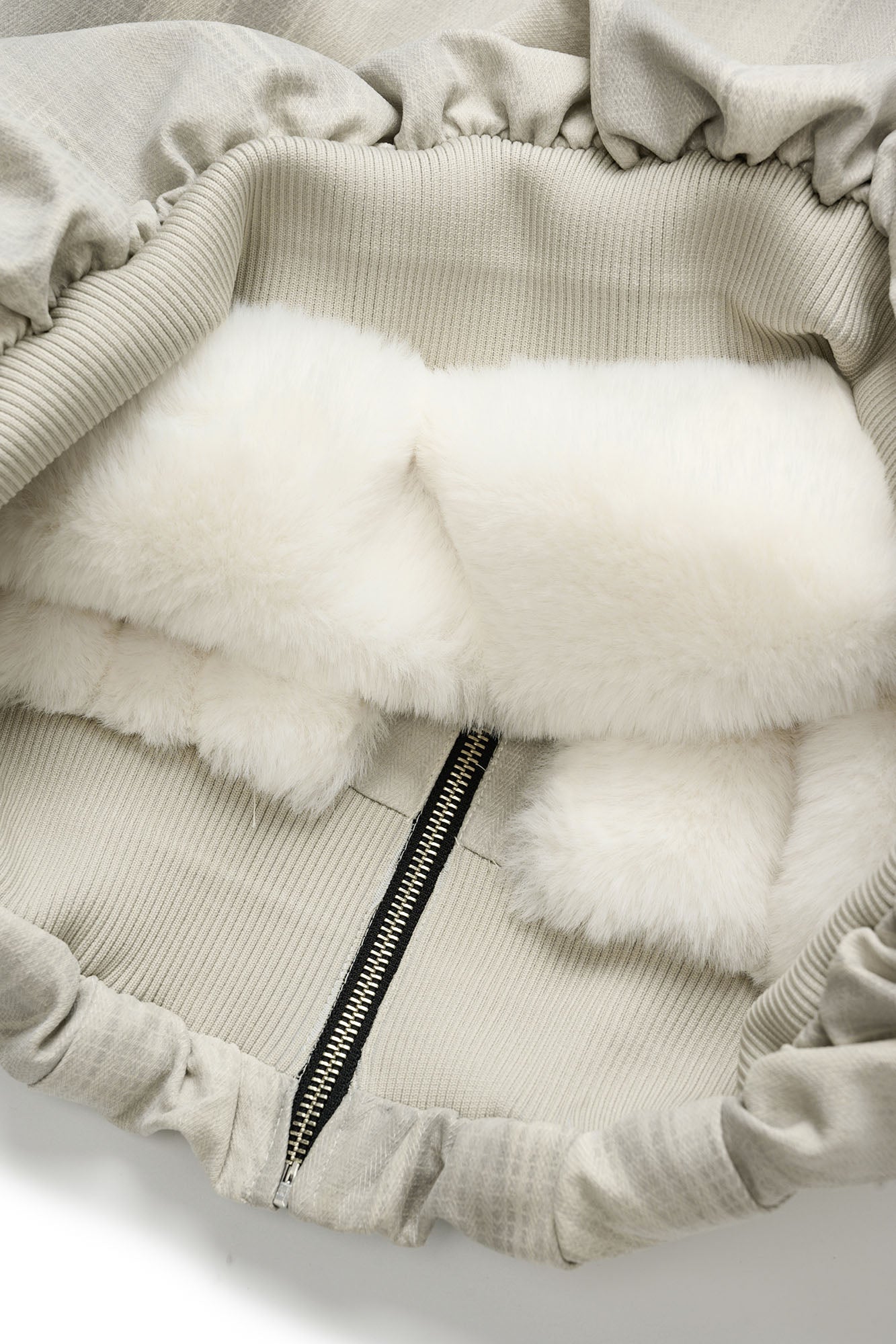 OKAYTHXBYE Faux Mink Lined Hooded Bomber Jacket