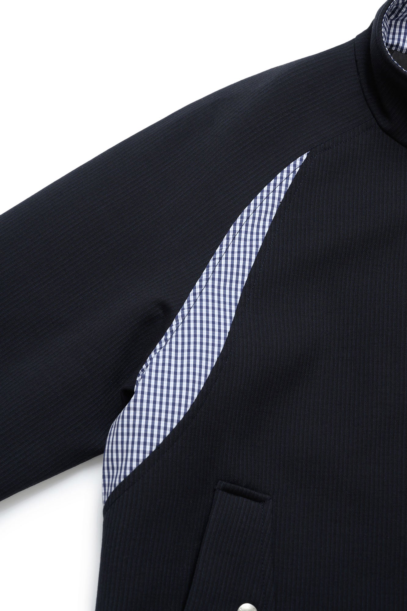 OKAYTHXBYE Gingham Panel Wool-Filled Jacket