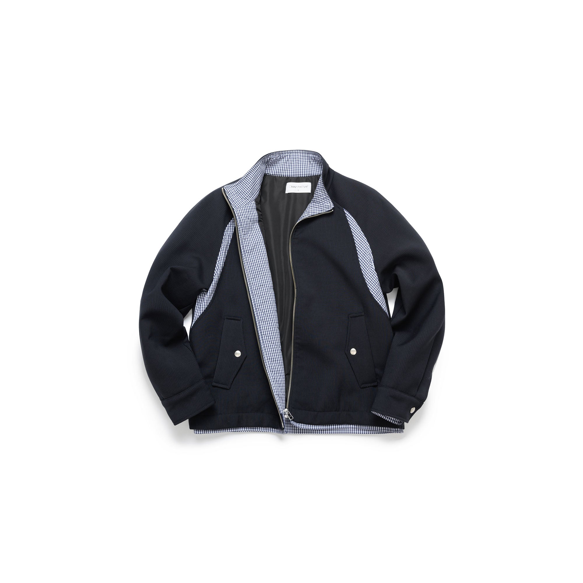 OKAYTHXBYE Gingham Panel Wool-Filled Jacket