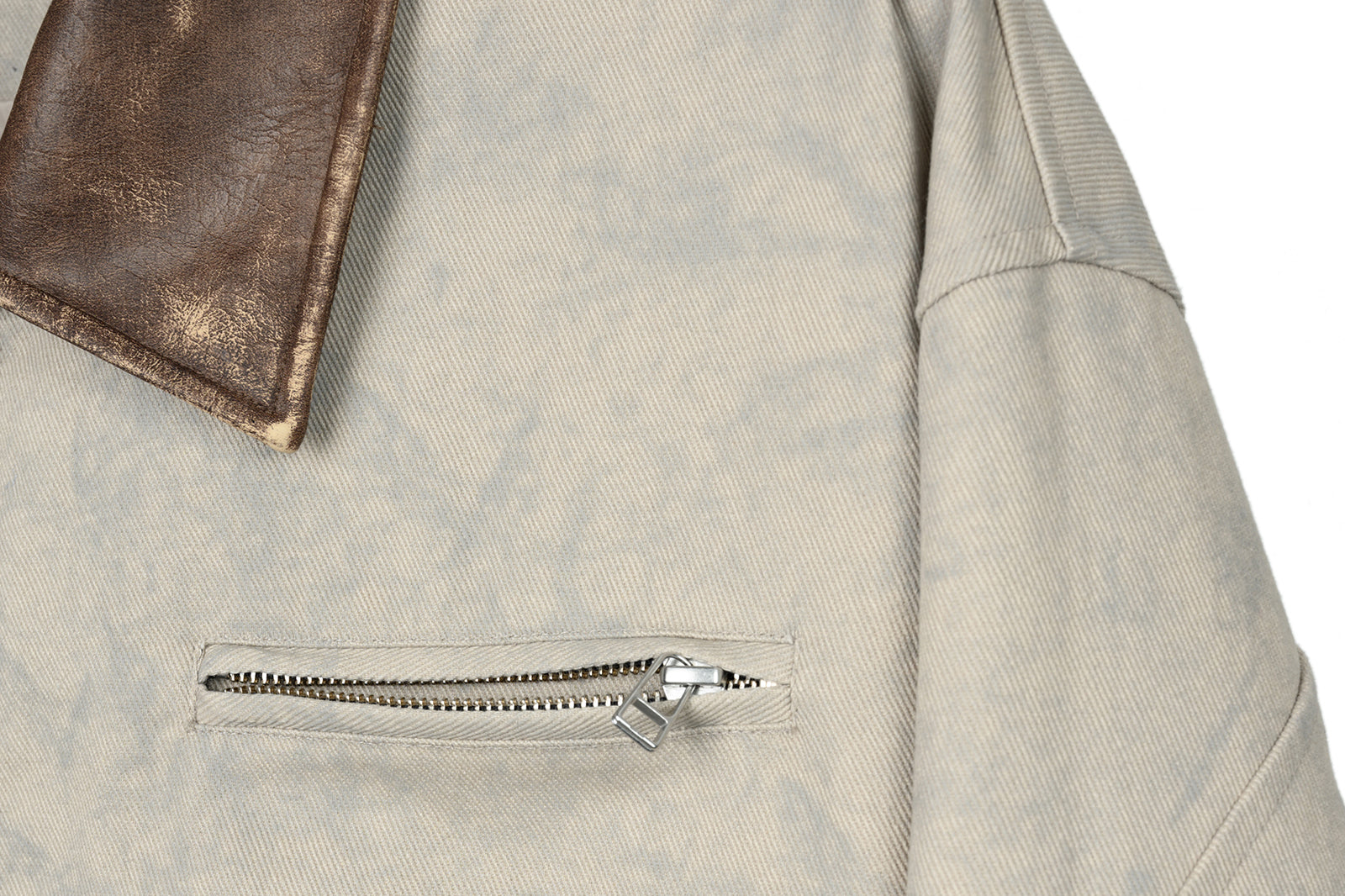 OKAYTHXBYE Essential Contrast Collar Washed Jacket, premium urban and streetwear designers apparel on PROJECTISR.com, OKAYTHXBYE