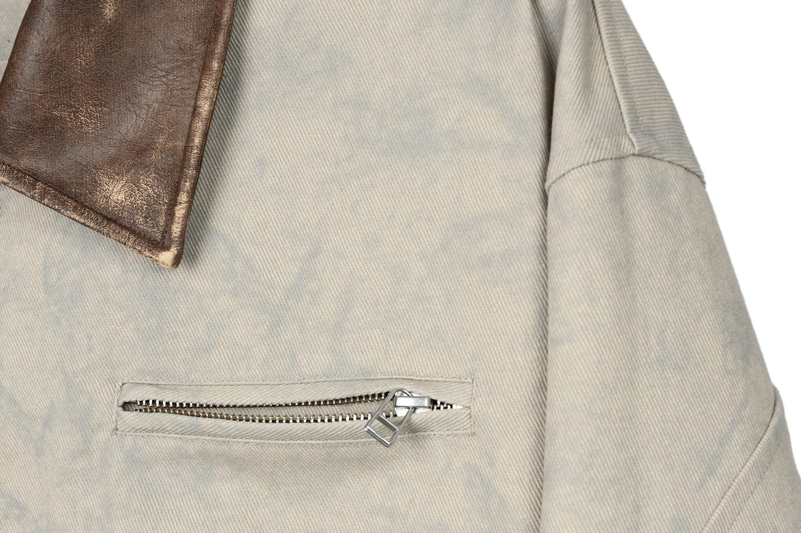 OKAYTHXBYE Essential Contrast Collar Washed Jacket, premium urban and streetwear designers apparel on PROJECTISR.com, OKAYTHXBYE