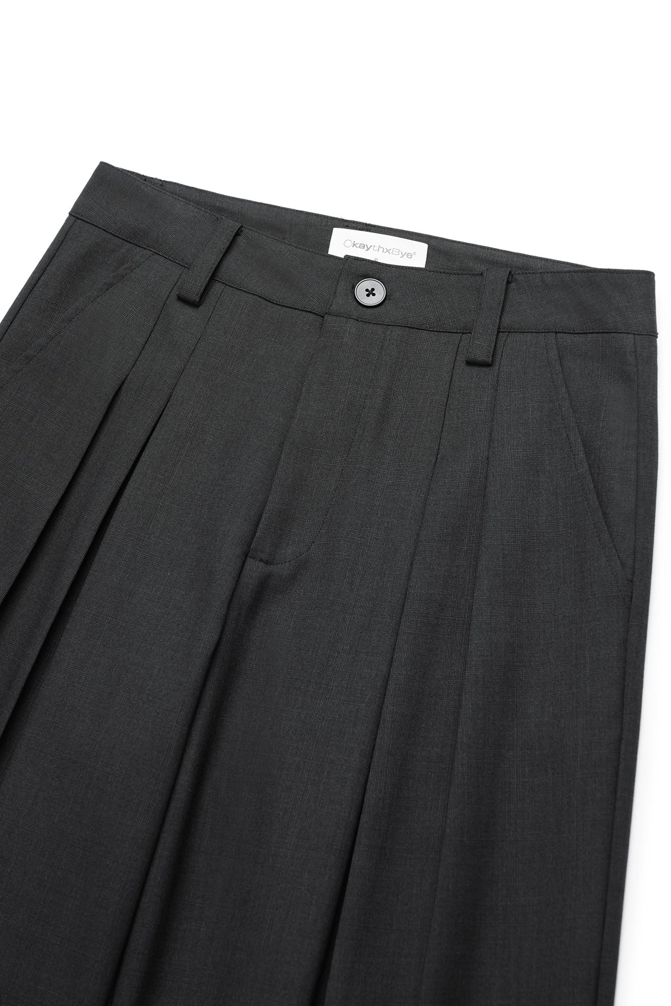 OKAYTHXBYE Essential Pleat Wide-Leg Trousers