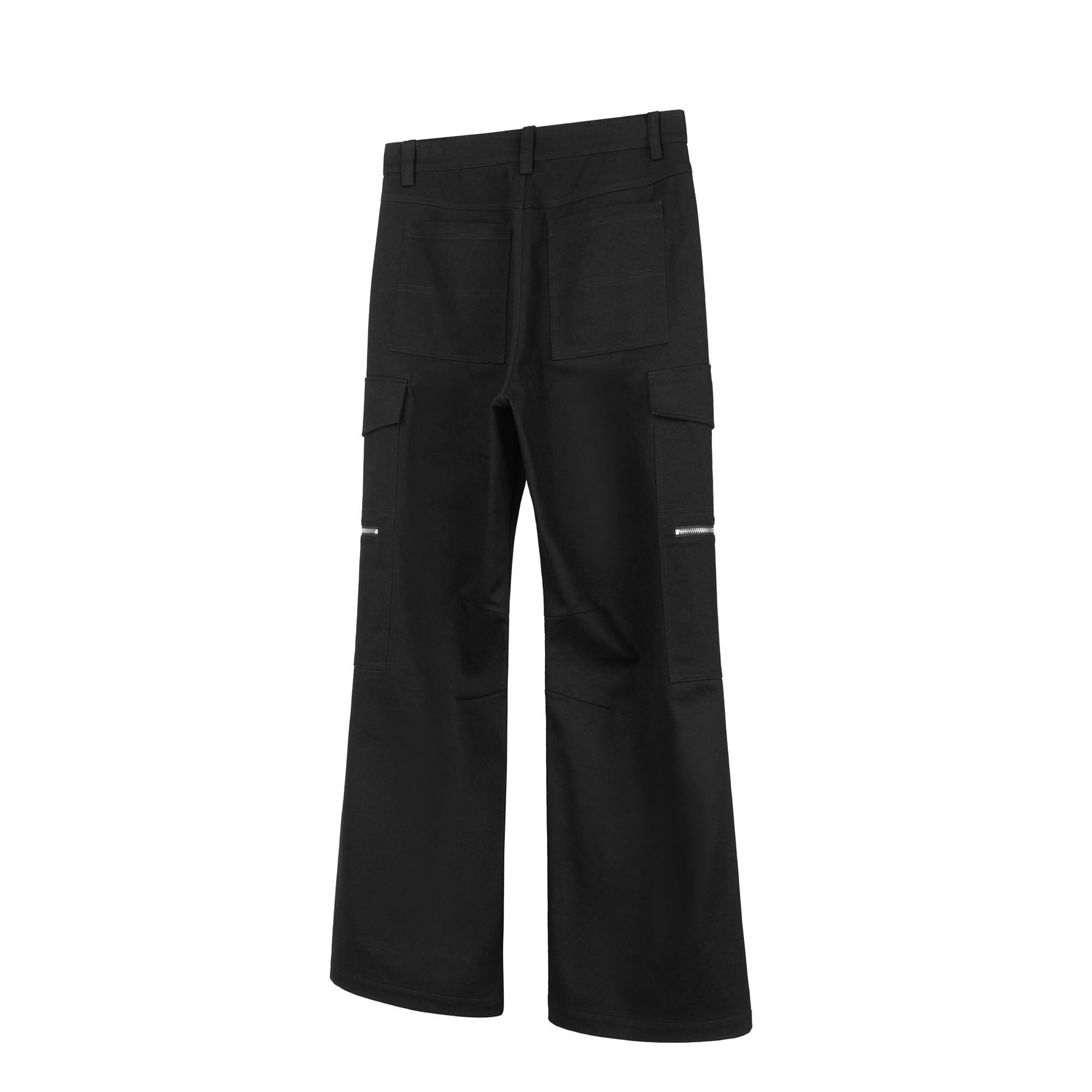 OKAYTHXBYE Muted Marble Multi-Pocket Panel Flared Cargo Pants, premium urban and streetwear designers apparel on PROJECTISR.com, OKAYTHXBYE