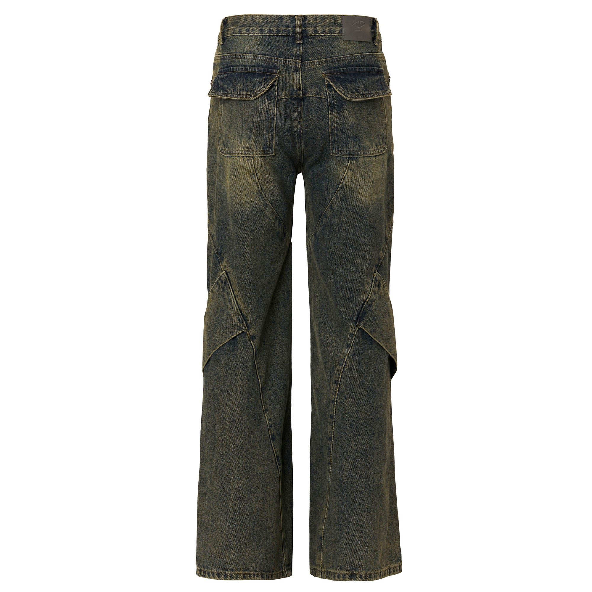 CATSSTAC Dirty Wash Paneled Wide-Leg Jeans, premium urban and streetwear designers apparel on PROJECTISR.com, CATSSTAC