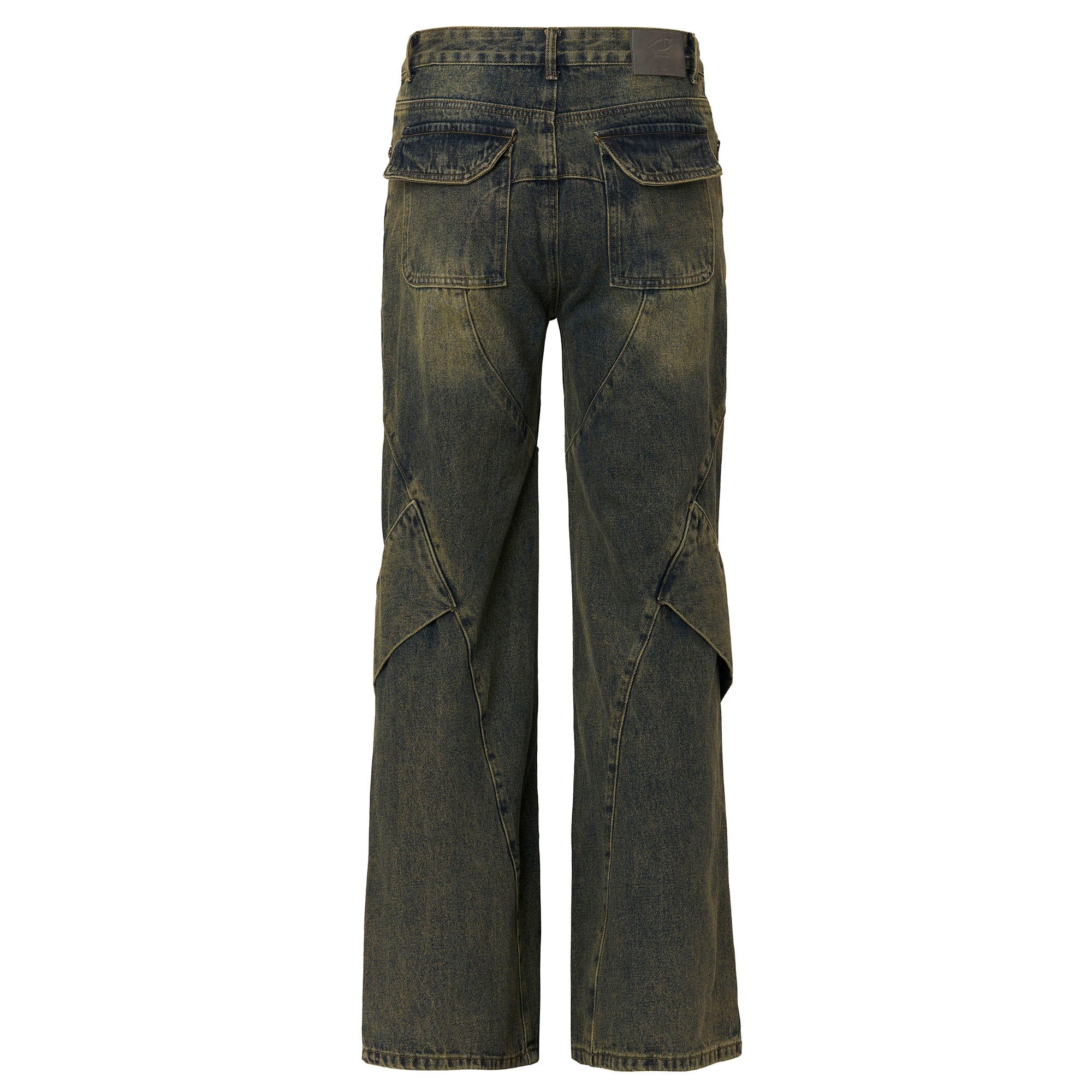 CATSSTAC Dirty Wash Paneled Wide-Leg Jeans, premium urban and streetwear designers apparel on PROJECTISR.com, CATSSTAC