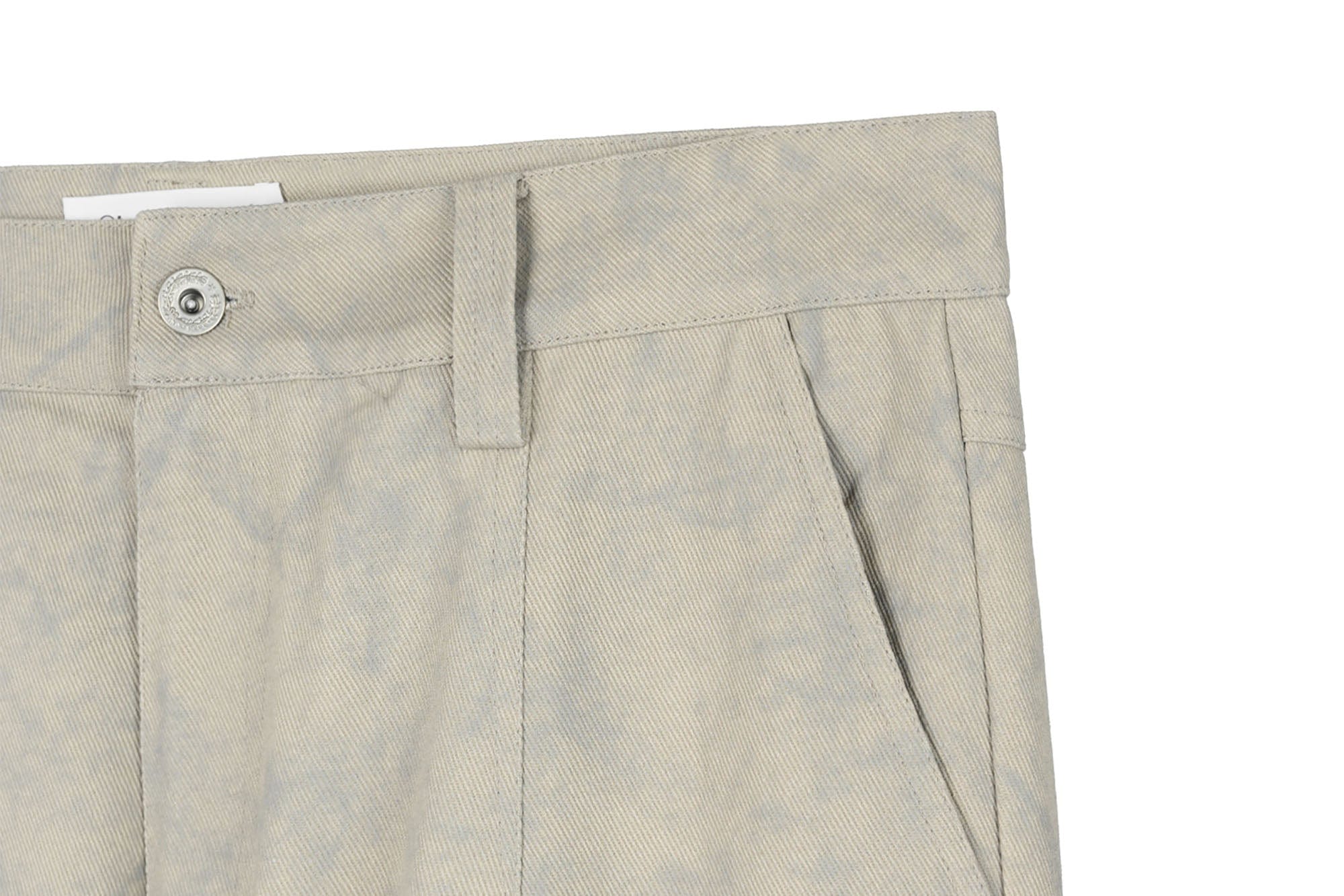 OKAYTHXBYE Muted Marble Multi-Pocket Panel Flared Cargo Pants, premium urban and streetwear designers apparel on PROJECTISR.com, OKAYTHXBYE