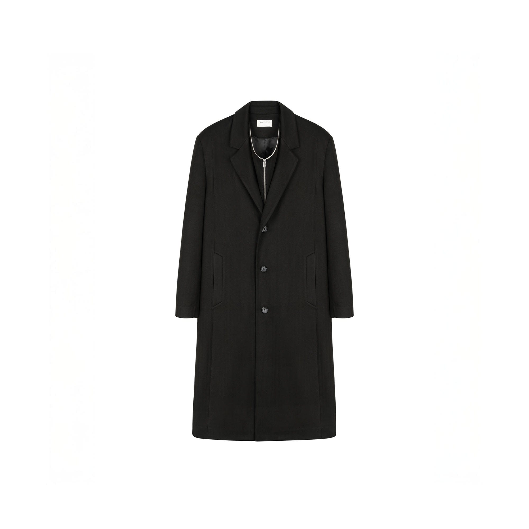 OKAYTHXBYE Convertible Jacquard Zip-Lapel Long Coat, premium urban and streetwear designers apparel on PROJECTISR.com, OKAYTHXBYE