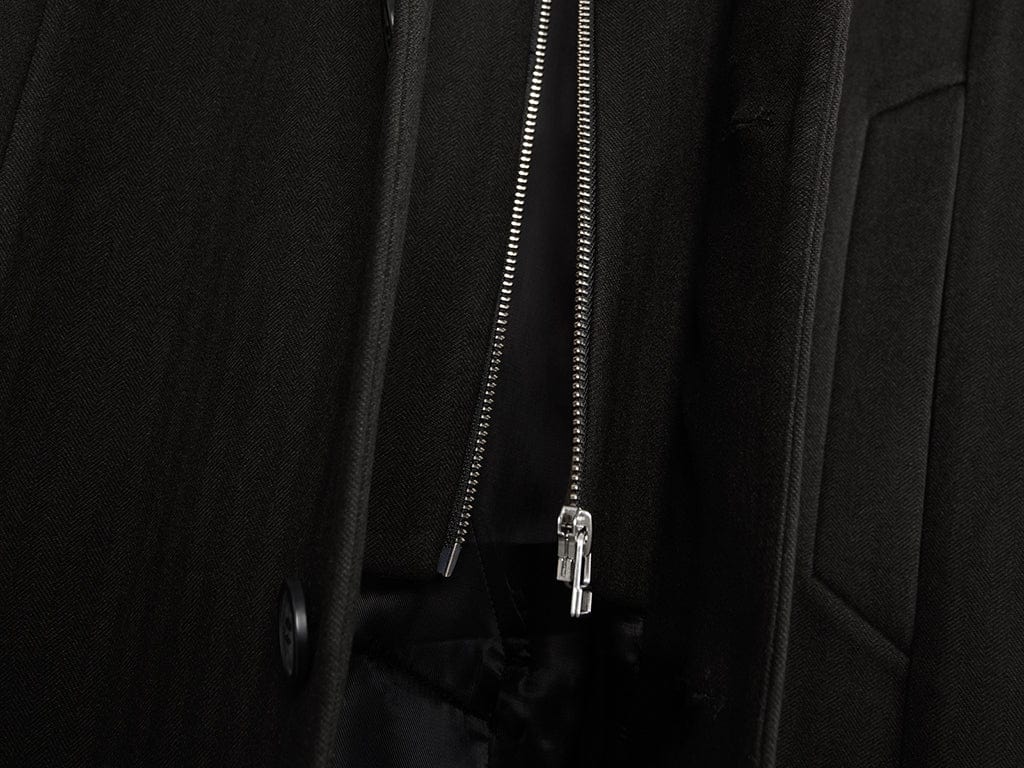 OKAYTHXBYE Convertible Jacquard Zip-Lapel Long Coat, premium urban and streetwear designers apparel on PROJECTISR.com, OKAYTHXBYE