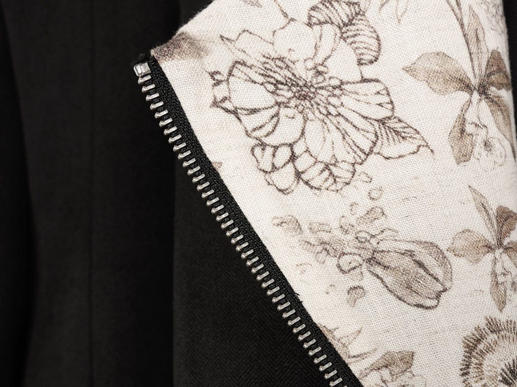 OKAYTHXBYE Convertible Jacquard Zip-Lapel Long Coat, premium urban and streetwear designers apparel on PROJECTISR.com, OKAYTHXBYE