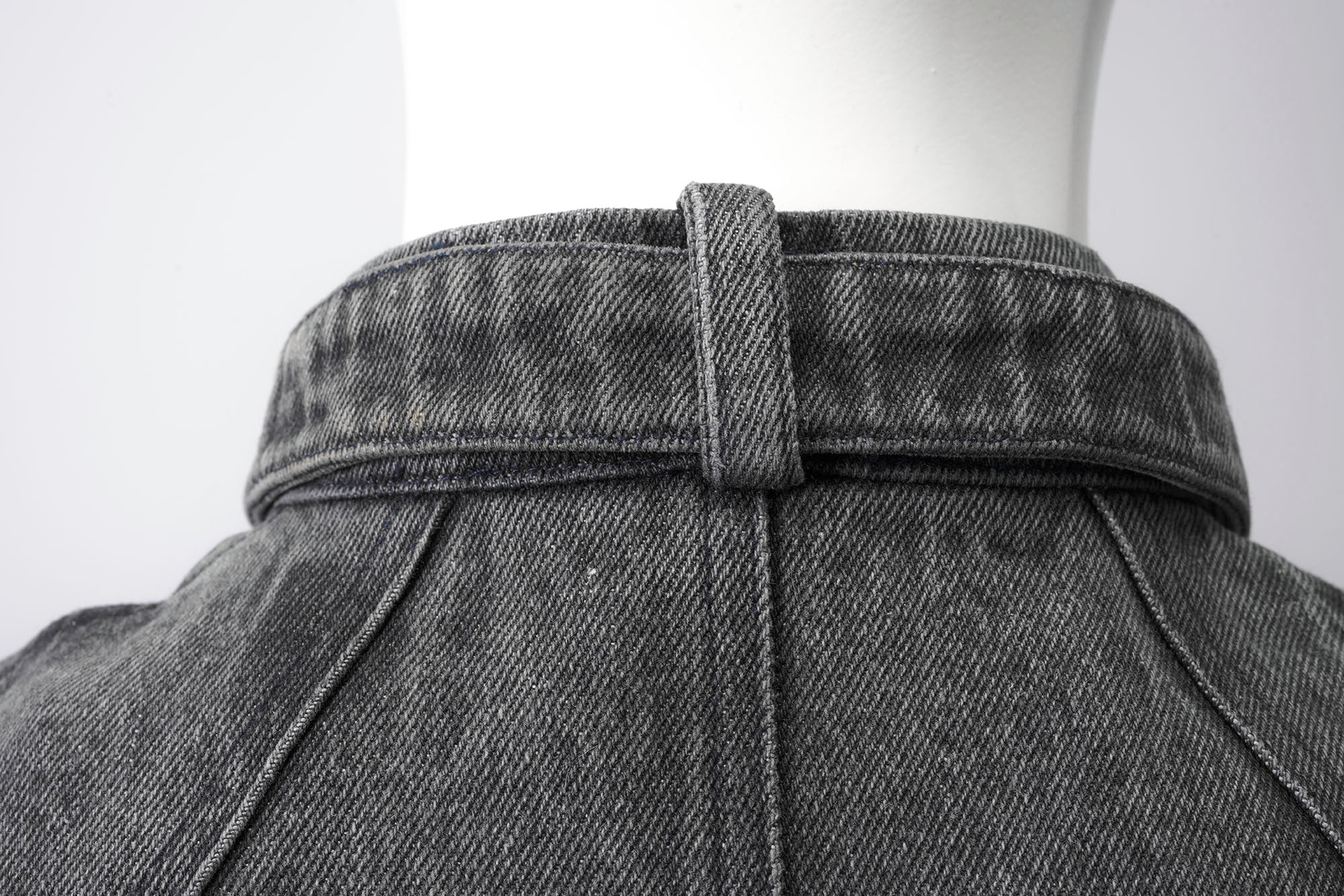 CATSSTAC Turtle-Neck Washed Denim Jacket, premium urban and streetwear designers apparel on PROJECTISR.com, CATSSTAC