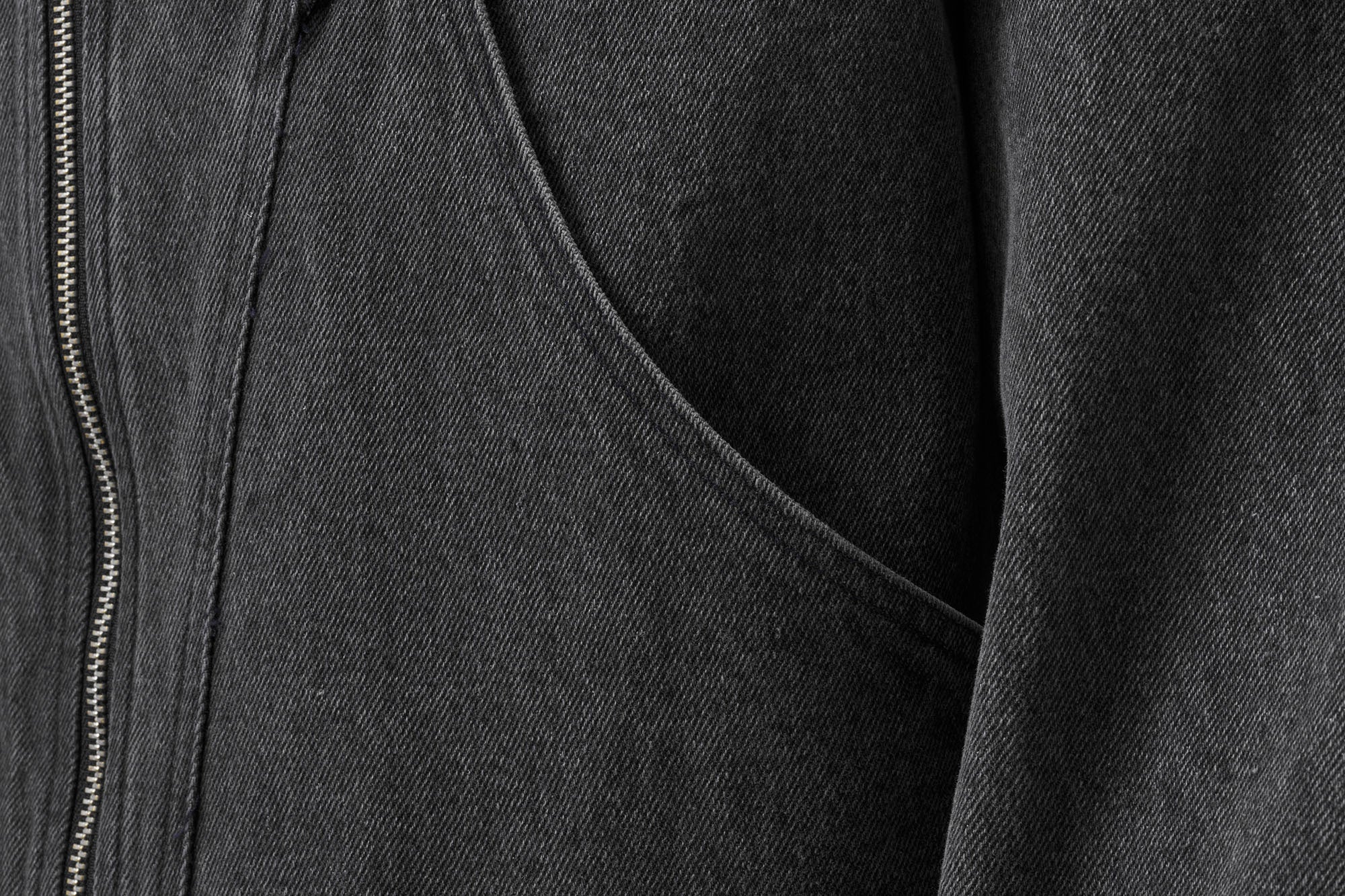 CATSSTAC Turtle-Neck Washed Denim Jacket, premium urban and streetwear designers apparel on PROJECTISR.com, CATSSTAC