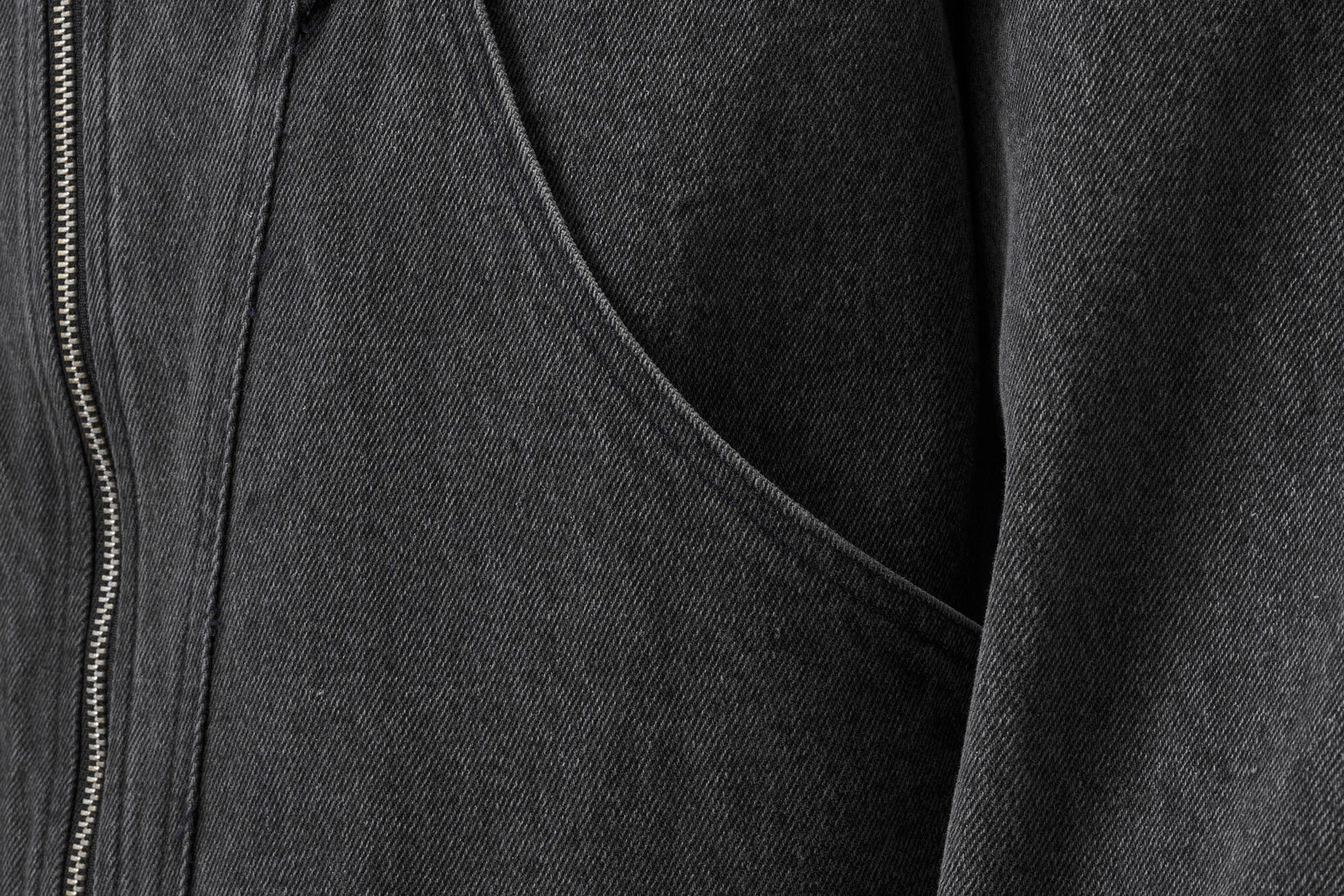 CATSSTAC Turtle-Neck Washed Denim Jacket, premium urban and streetwear designers apparel on PROJECTISR.com, CATSSTAC