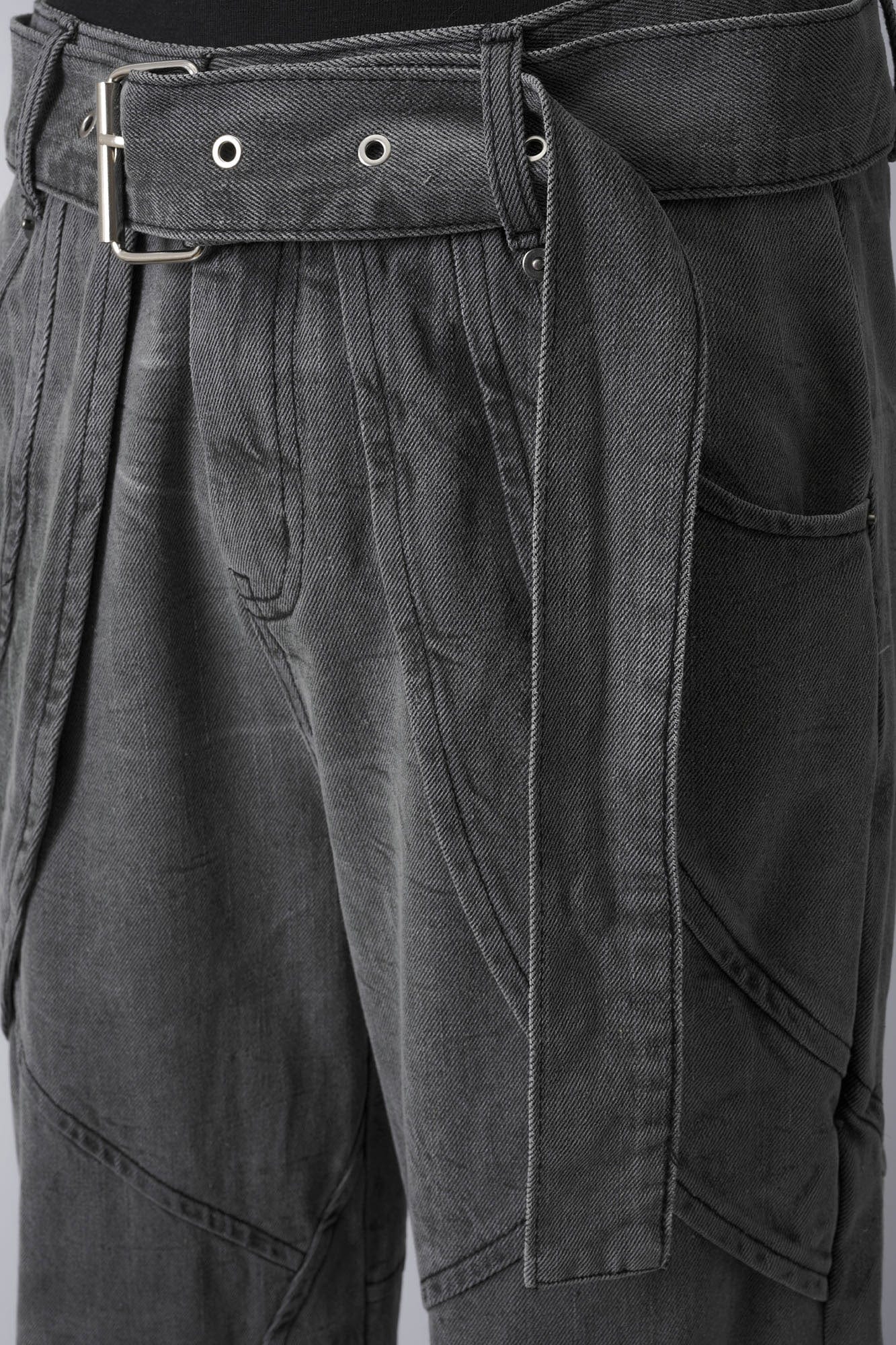 CATSSTAC Panel Washed Detachable Belt Wide-Leg Jeans, premium urban and streetwear designers apparel on PROJECTISR.com, CATSSTAC