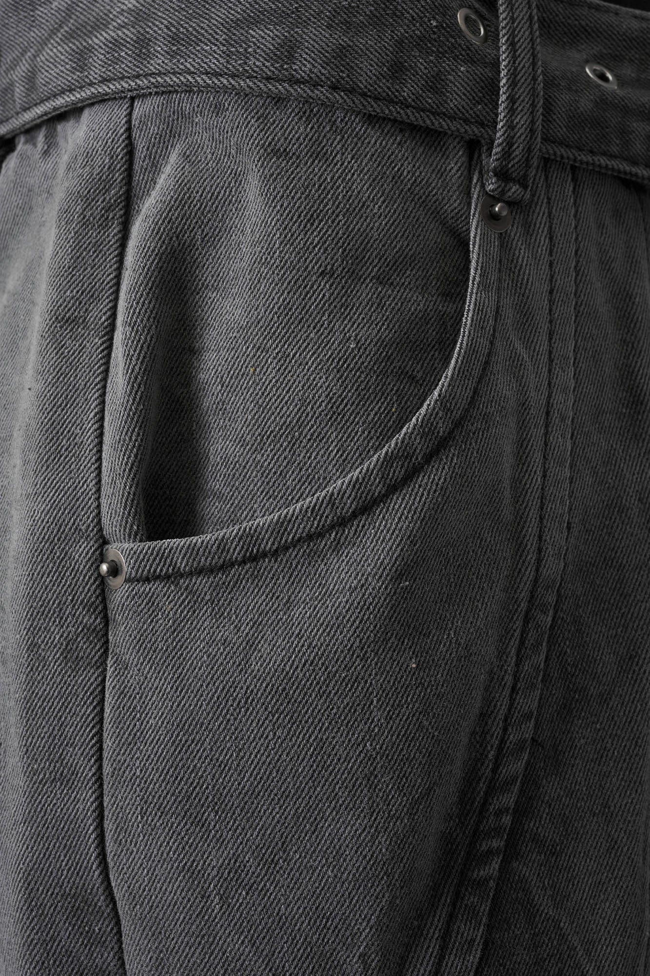 CATSSTAC Panel Washed Detachable Belt Wide-Leg Jeans, premium urban and streetwear designers apparel on PROJECTISR.com, CATSSTAC