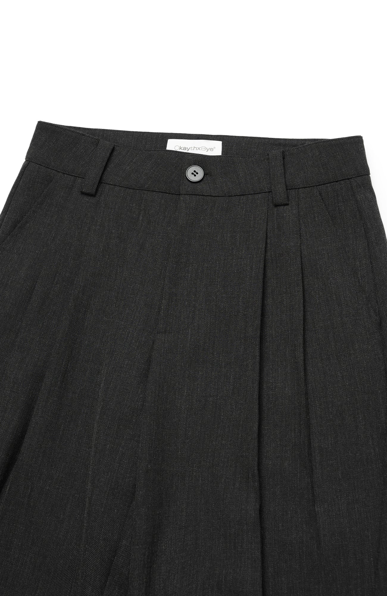 OKAYTHXBYE Geometric Multi-Pleated Trousers, premium urban and streetwear designers apparel on PROJECTISR.com, OKAYTHXBYE