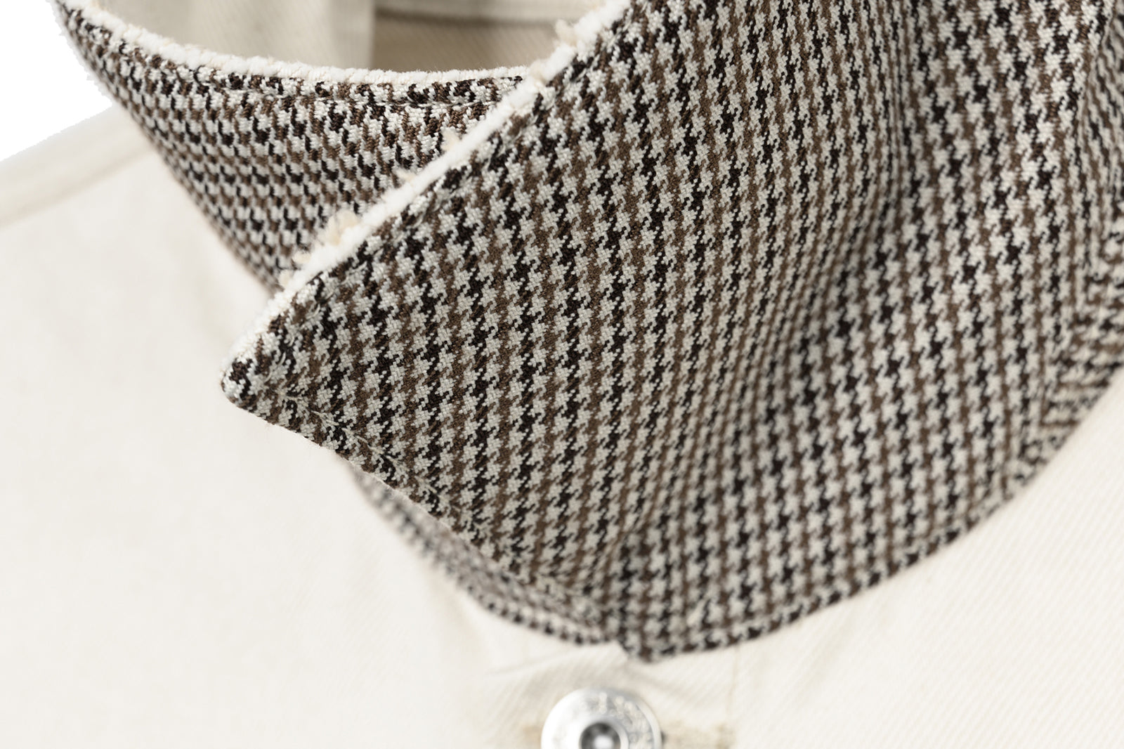OKAYTHXBYE Distressed Houndstooth-Lined Frayed Jacket, premium urban and streetwear designers apparel on PROJECTISR.com, OKAYTHXBYE