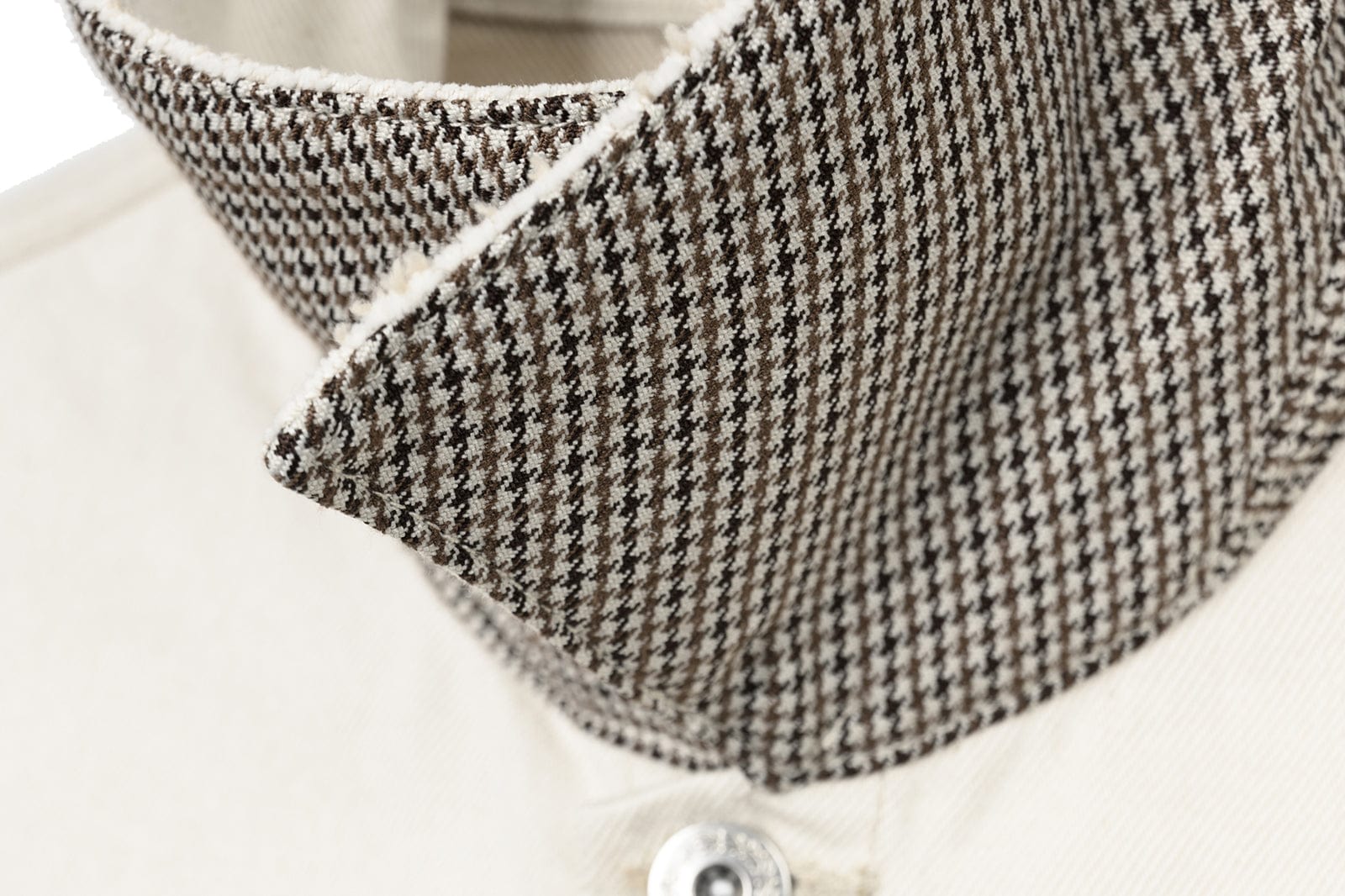 OKAYTHXBYE Distressed Houndstooth-Lined Frayed Jacket, premium urban and streetwear designers apparel on PROJECTISR.com, OKAYTHXBYE