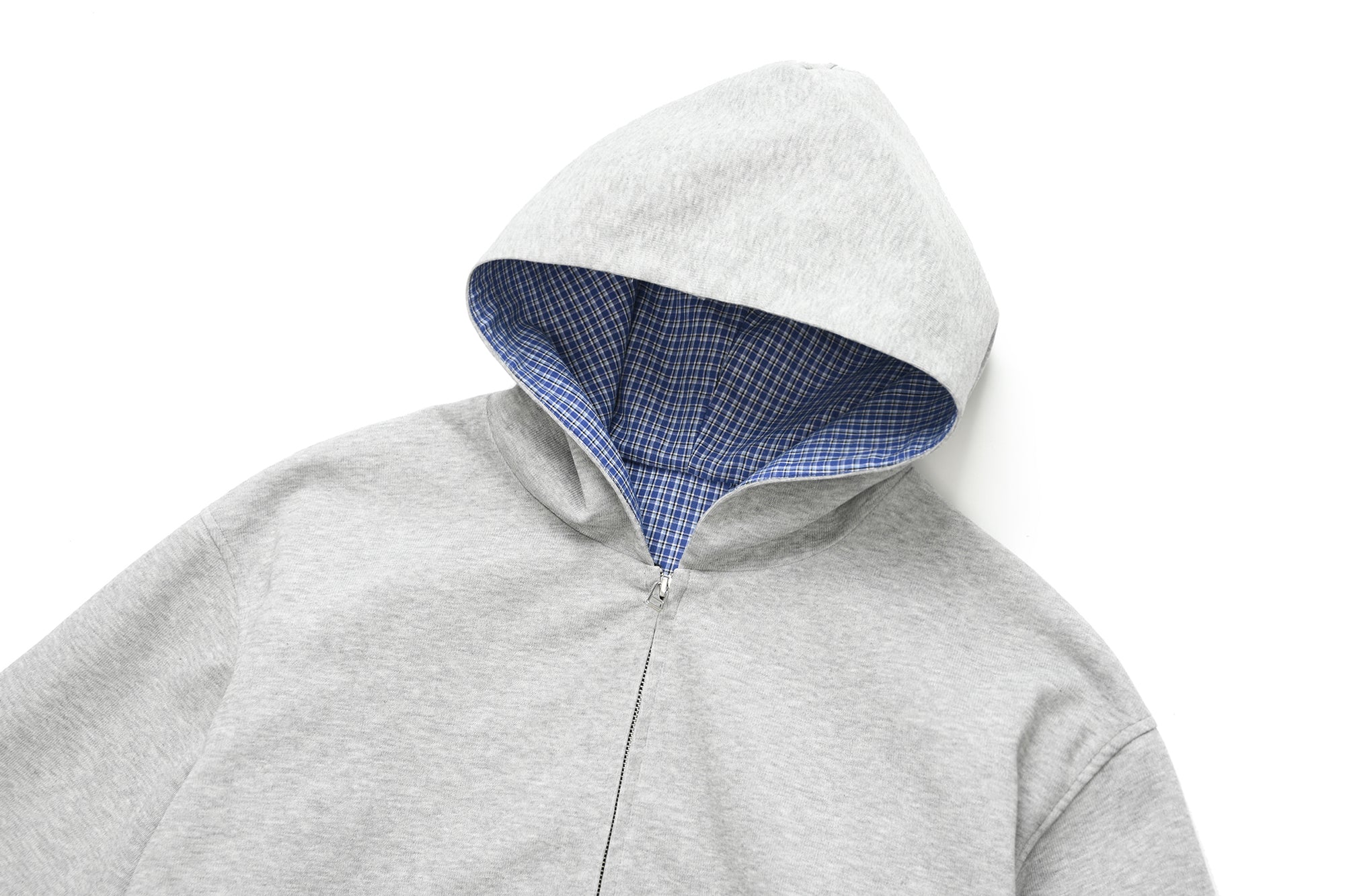 OKAYTHXBYE Houndstooth-Lined Zip-Up Hooded Jacket, premium urban and streetwear designers apparel on PROJECTISR.com, OKAYTHXBYE