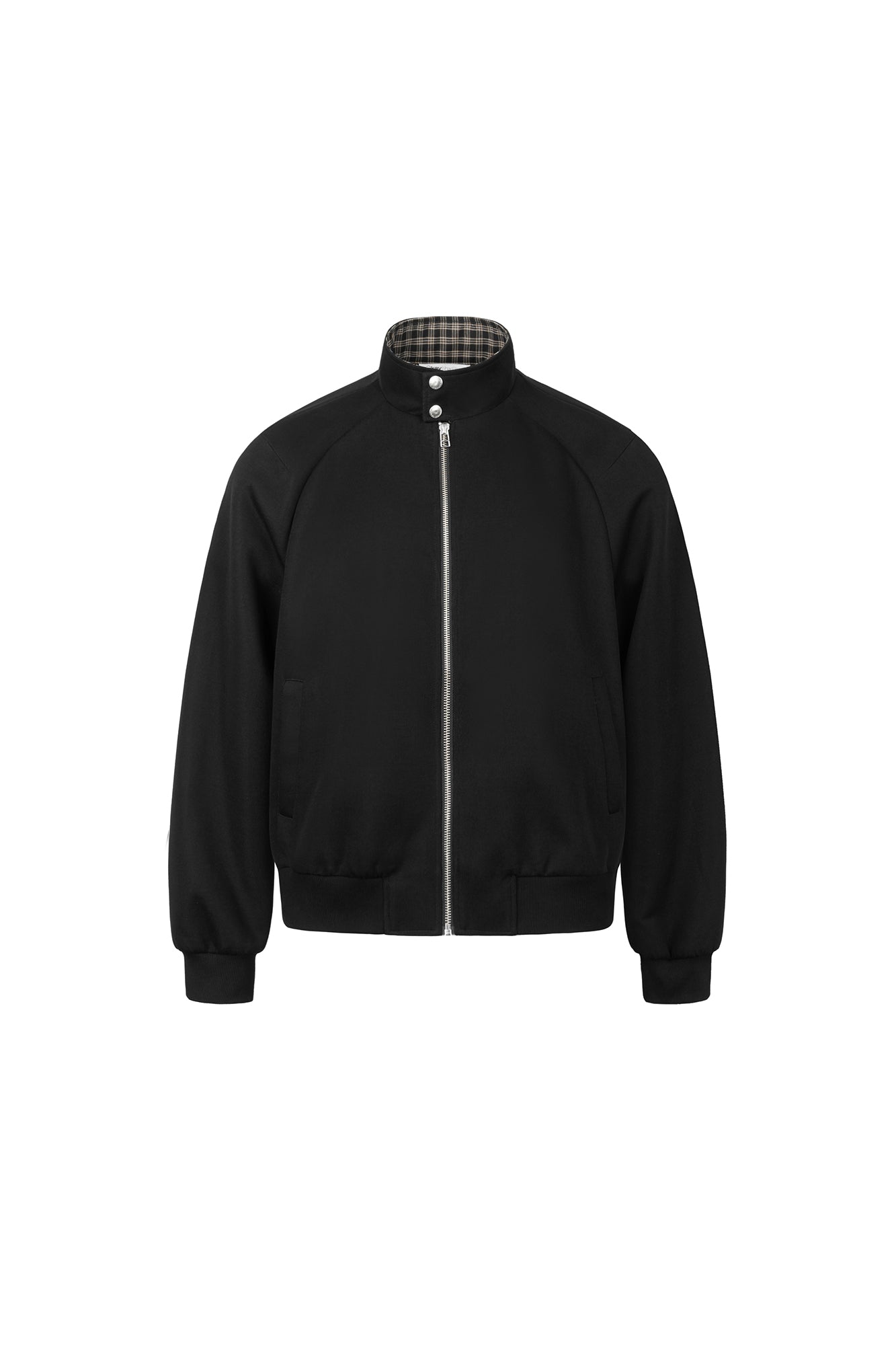 OKAYTHXBYE Checker-Lined Harrington Jacket, premium urban and streetwear designers apparel on PROJECTISR.com, OKAYTHXBYE