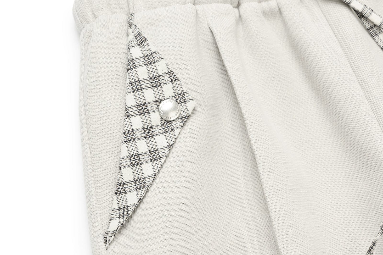 OKAYTHXBYE Plaid Layered Waist Drawstring Sweatpants, premium urban and streetwear designers apparel on PROJECTISR.com, OKAYTHXBYE