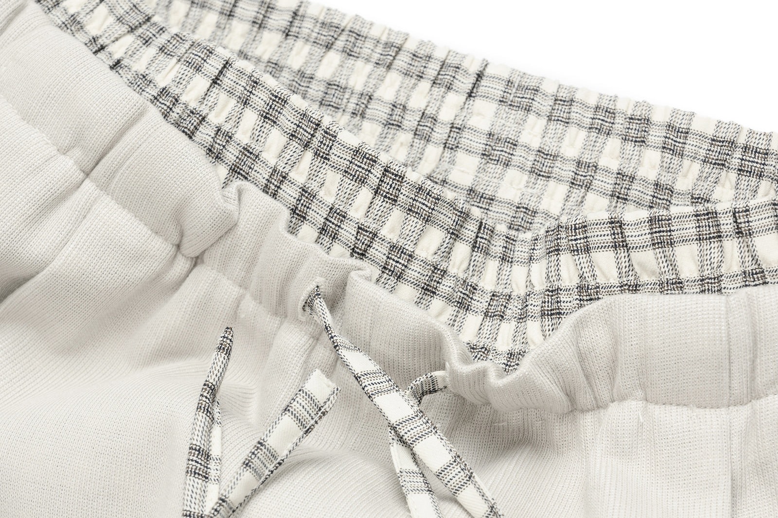 OKAYTHXBYE Plaid Layered Waist Drawstring Sweatpants, premium urban and streetwear designers apparel on PROJECTISR.com, OKAYTHXBYE