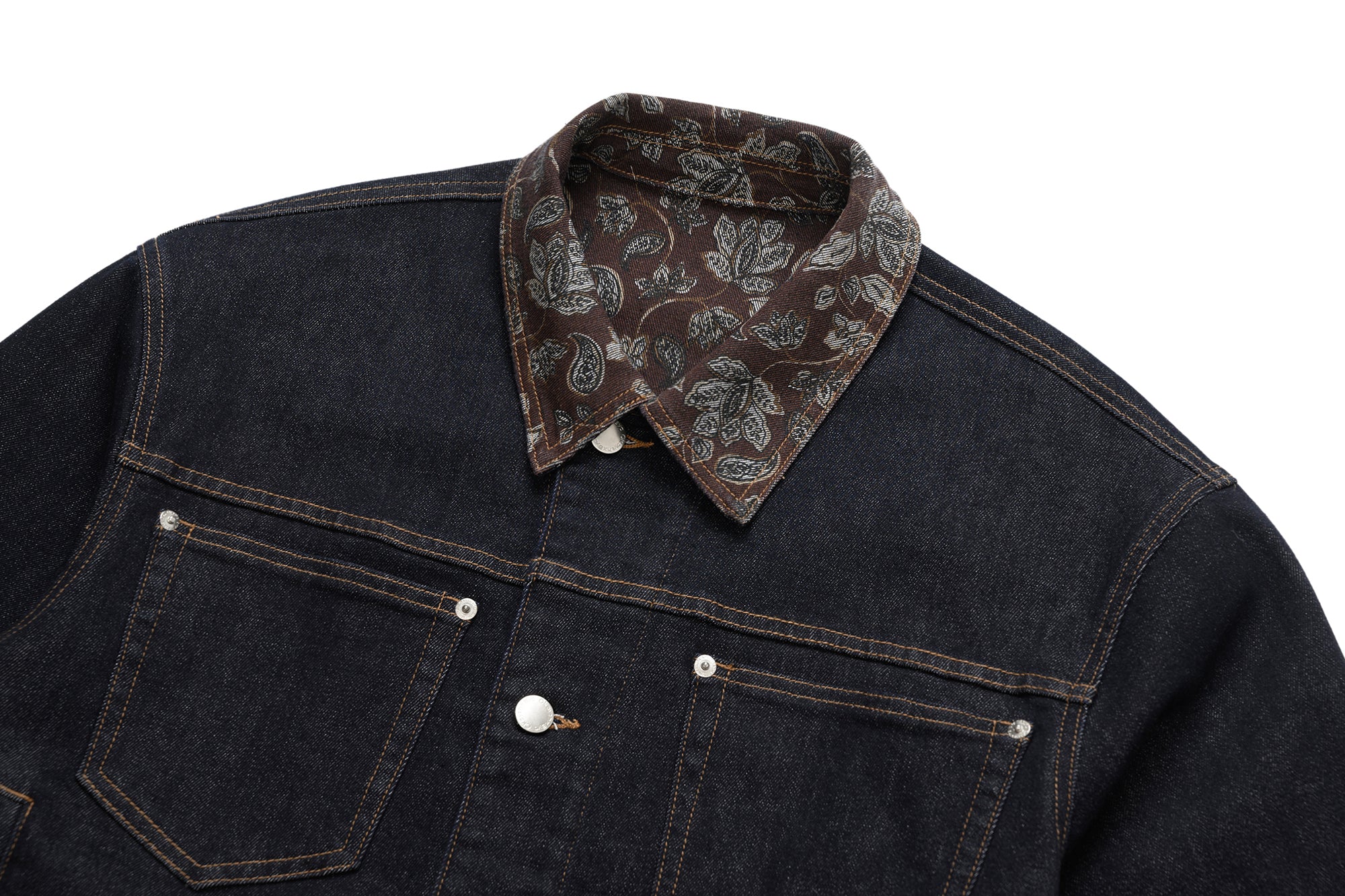 OKAYTHXBYE Floral-Lined Denim Jacket, premium urban and streetwear designers apparel on PROJECTISR.com, OKAYTHXBYE
