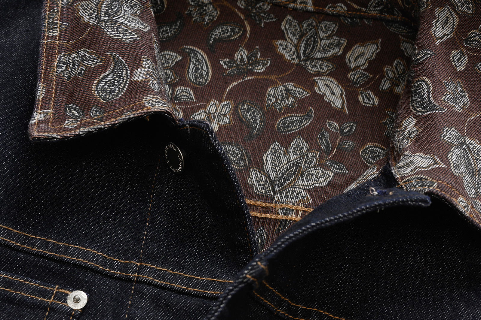 OKAYTHXBYE Floral-Lined Denim Jacket, premium urban and streetwear designers apparel on PROJECTISR.com, OKAYTHXBYE