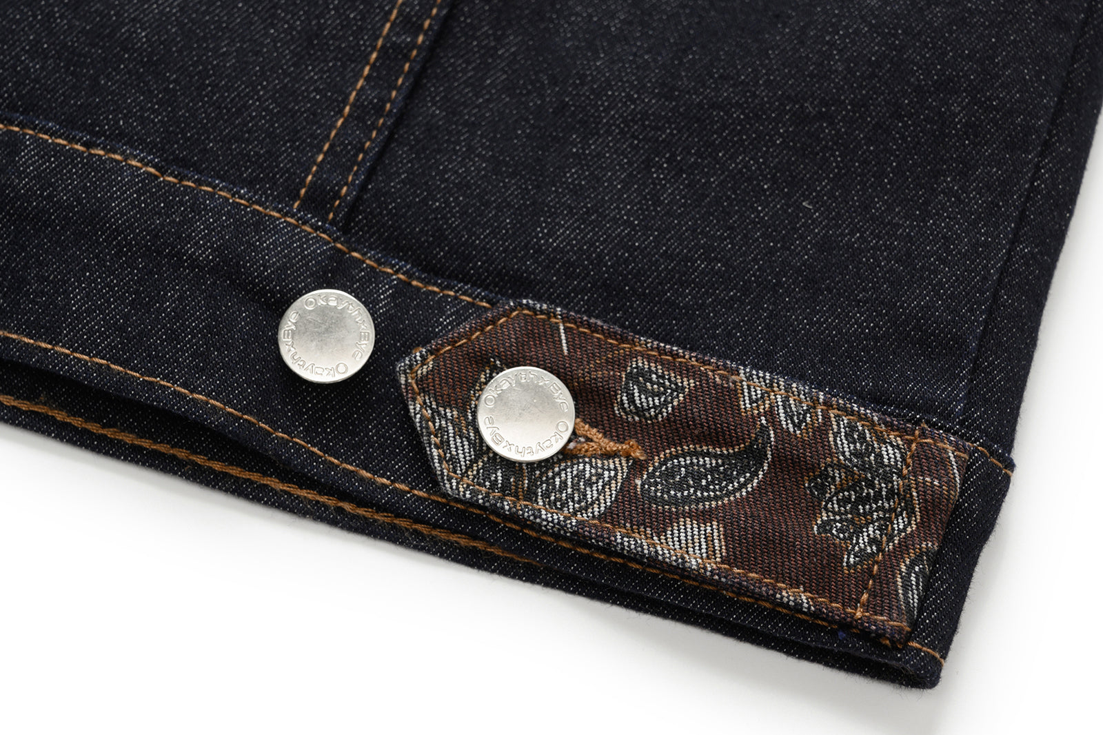 OKAYTHXBYE Floral-Lined Denim Jacket, premium urban and streetwear designers apparel on PROJECTISR.com, OKAYTHXBYE