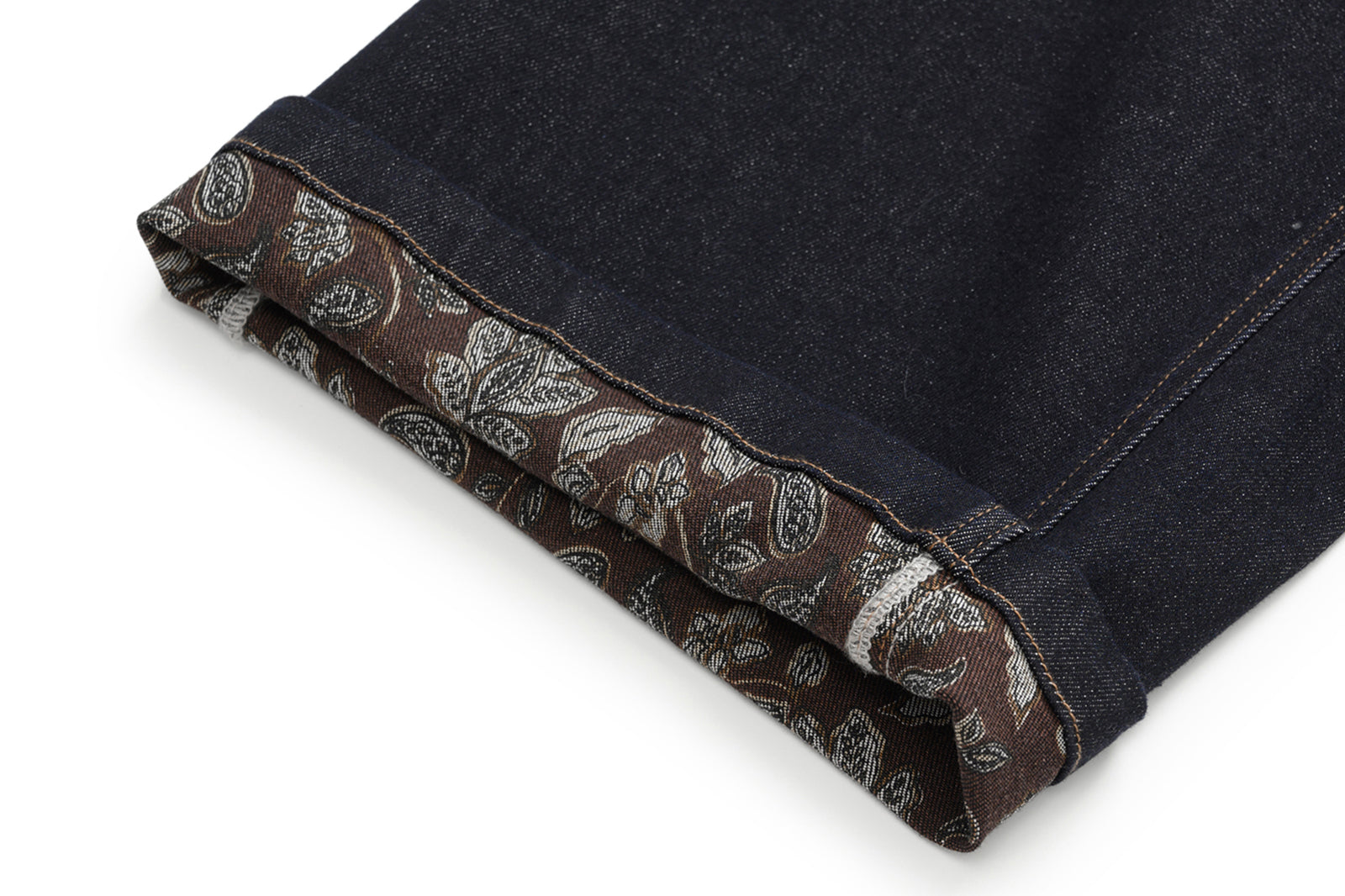 OKAYTHXBYE Floral Paneled Waist Raw Jeans, premium urban and streetwear designers apparel on PROJECTISR.com, OKAYTHXBYE