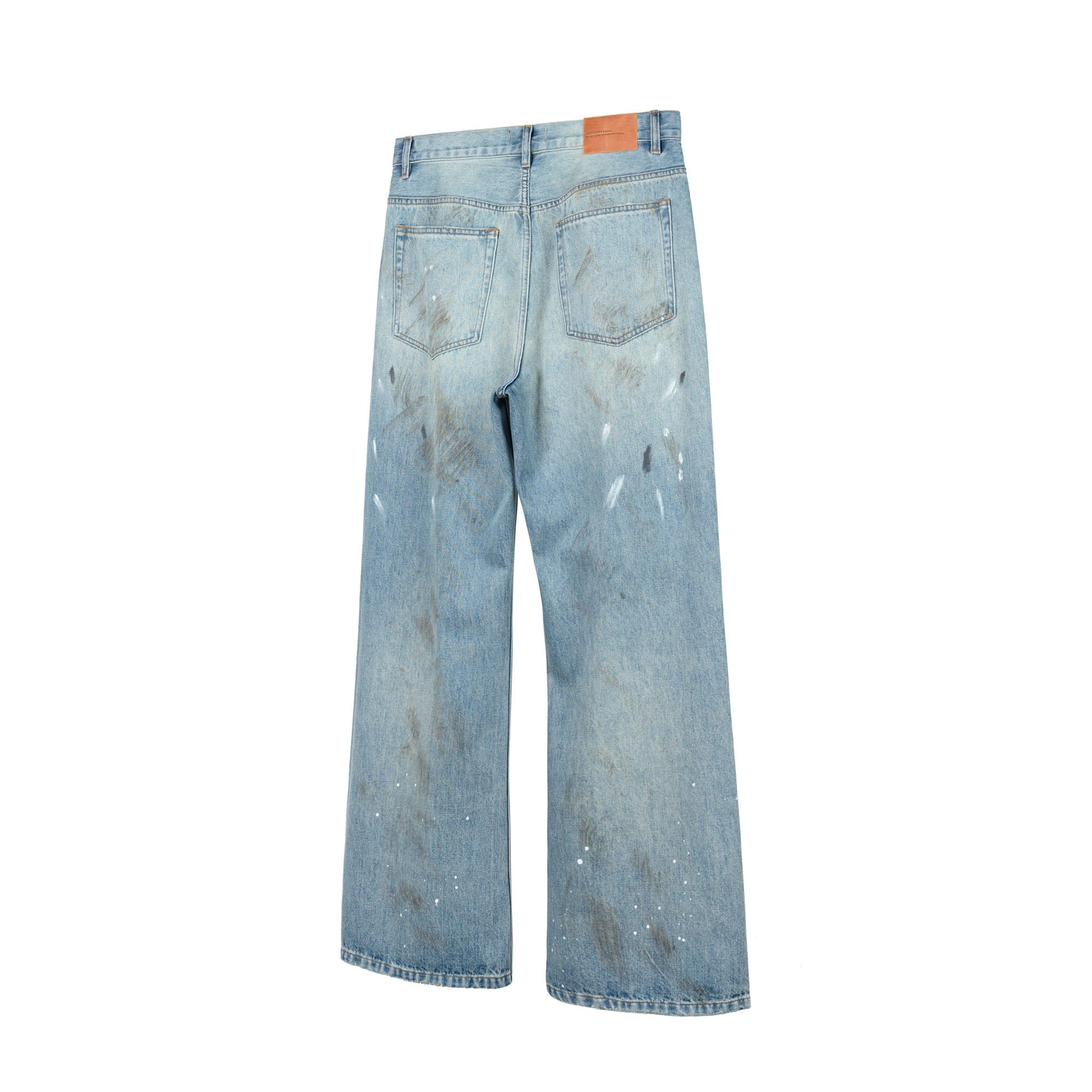 OKAYTHXBYE Paint-Splattered Distressed Jeans