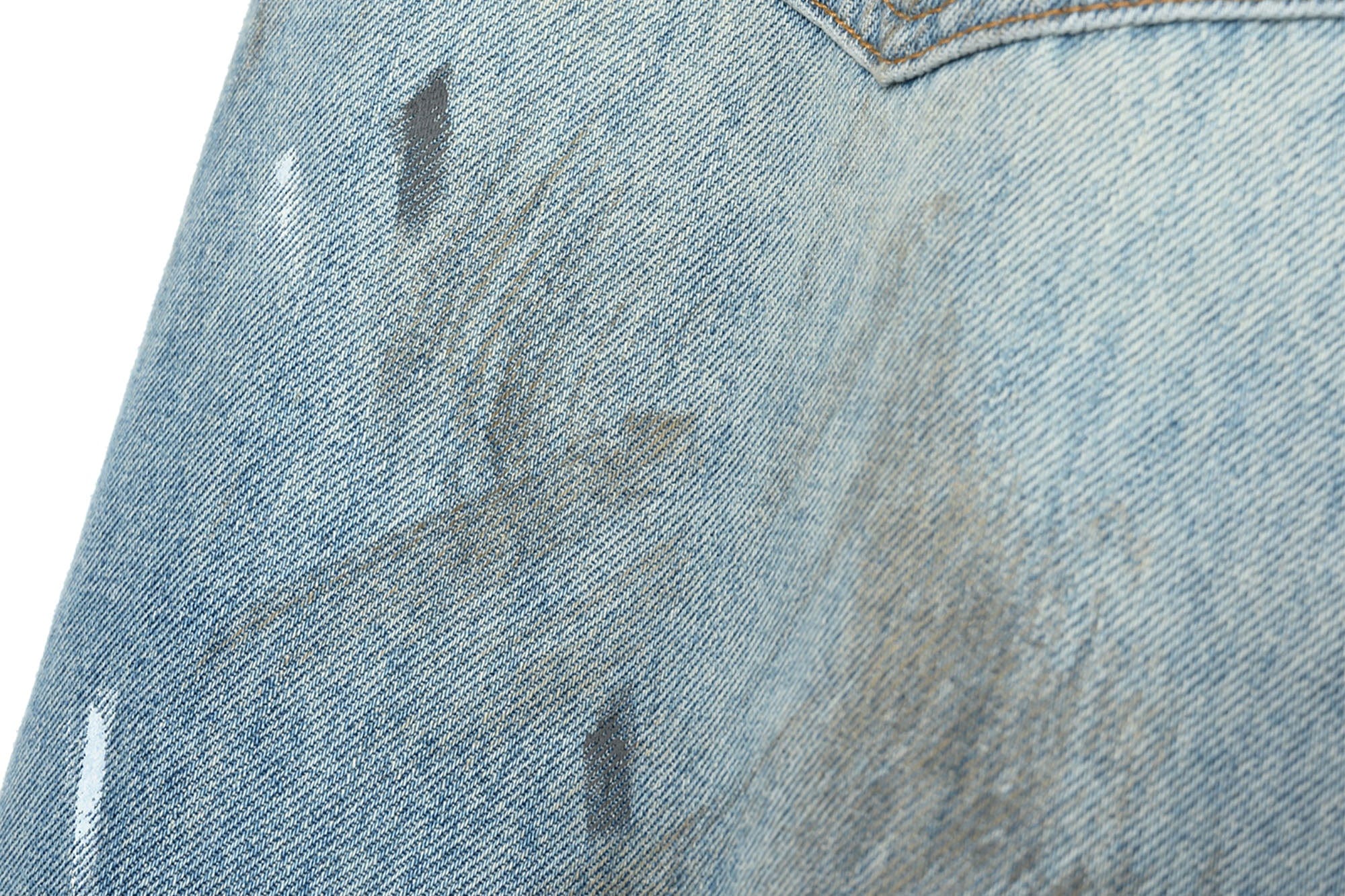OKAYTHXBYE Paint-Splattered Distressed Jeans