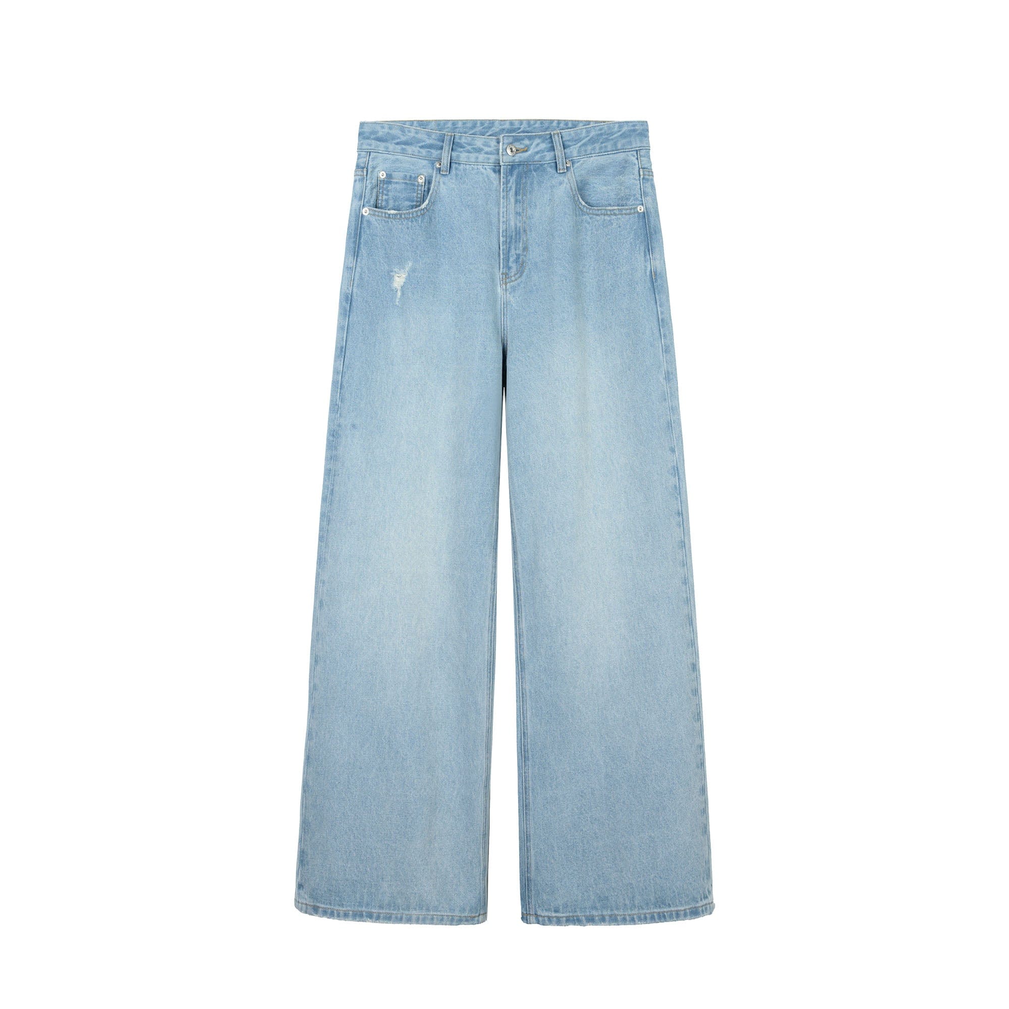 OKAYTHXBYE Minimalist Washed Wide-Leg Jeans