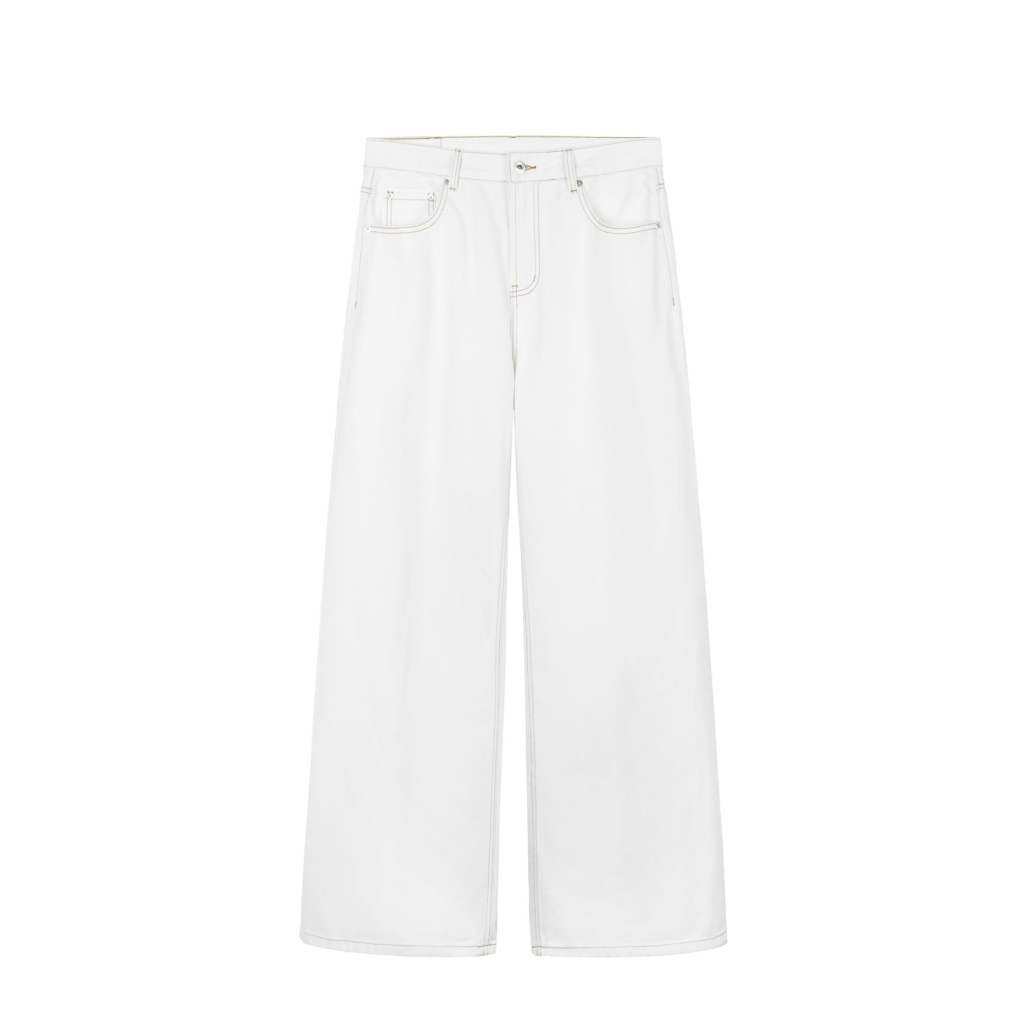 OKAYTHXBYE Minimalist Washed Wide-Leg Jeans