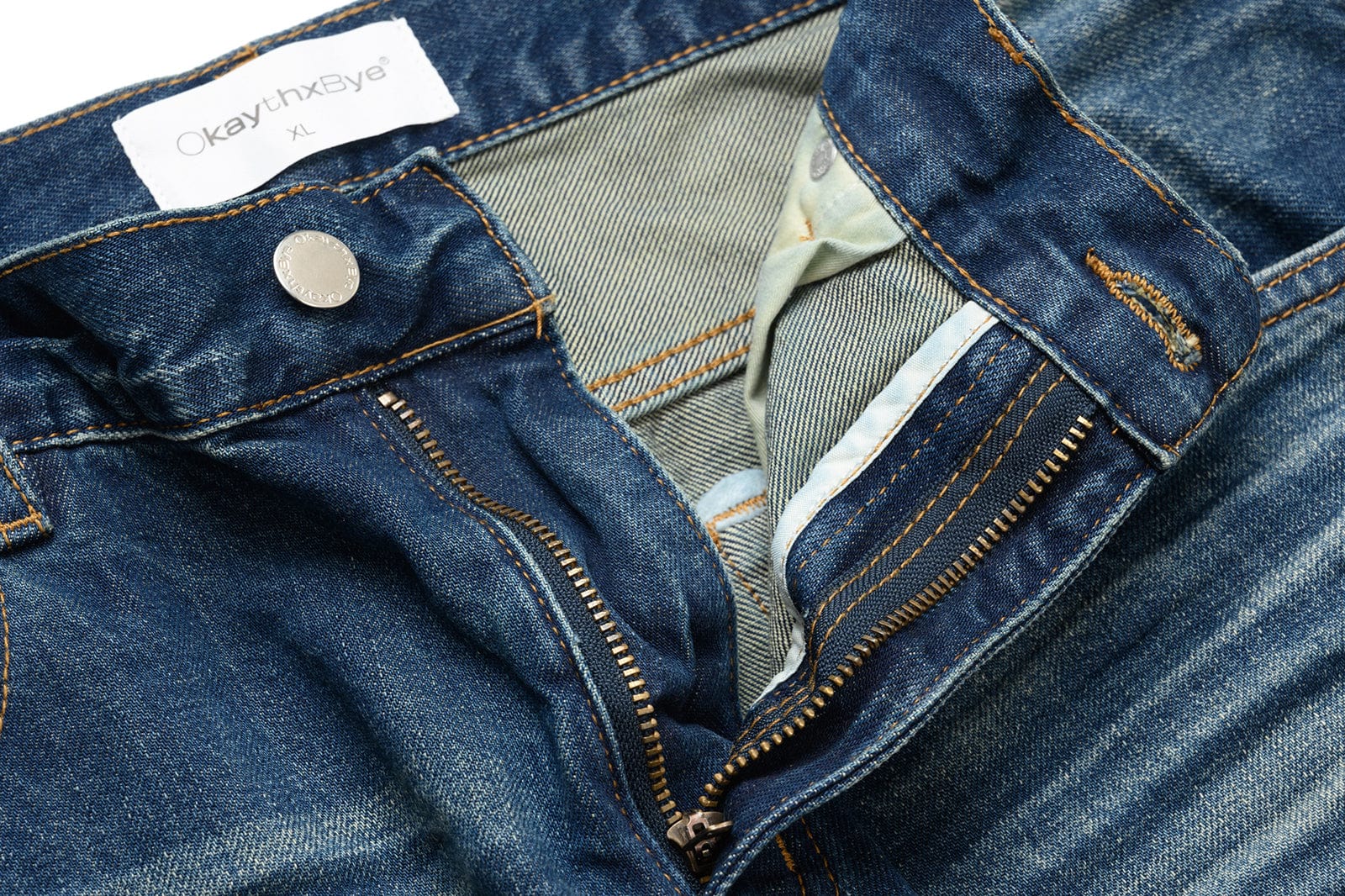 OKAYTHXBYE Wrinkled Washed Wide-Leg Jeans, premium urban and streetwear designers apparel on PROJECTISR.com, OKAYTHXBYE