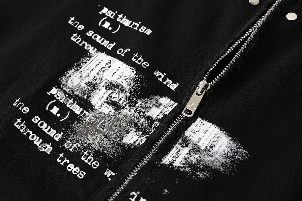 DREAM BAND Gothic Zippered Black Graphic T-Shirt