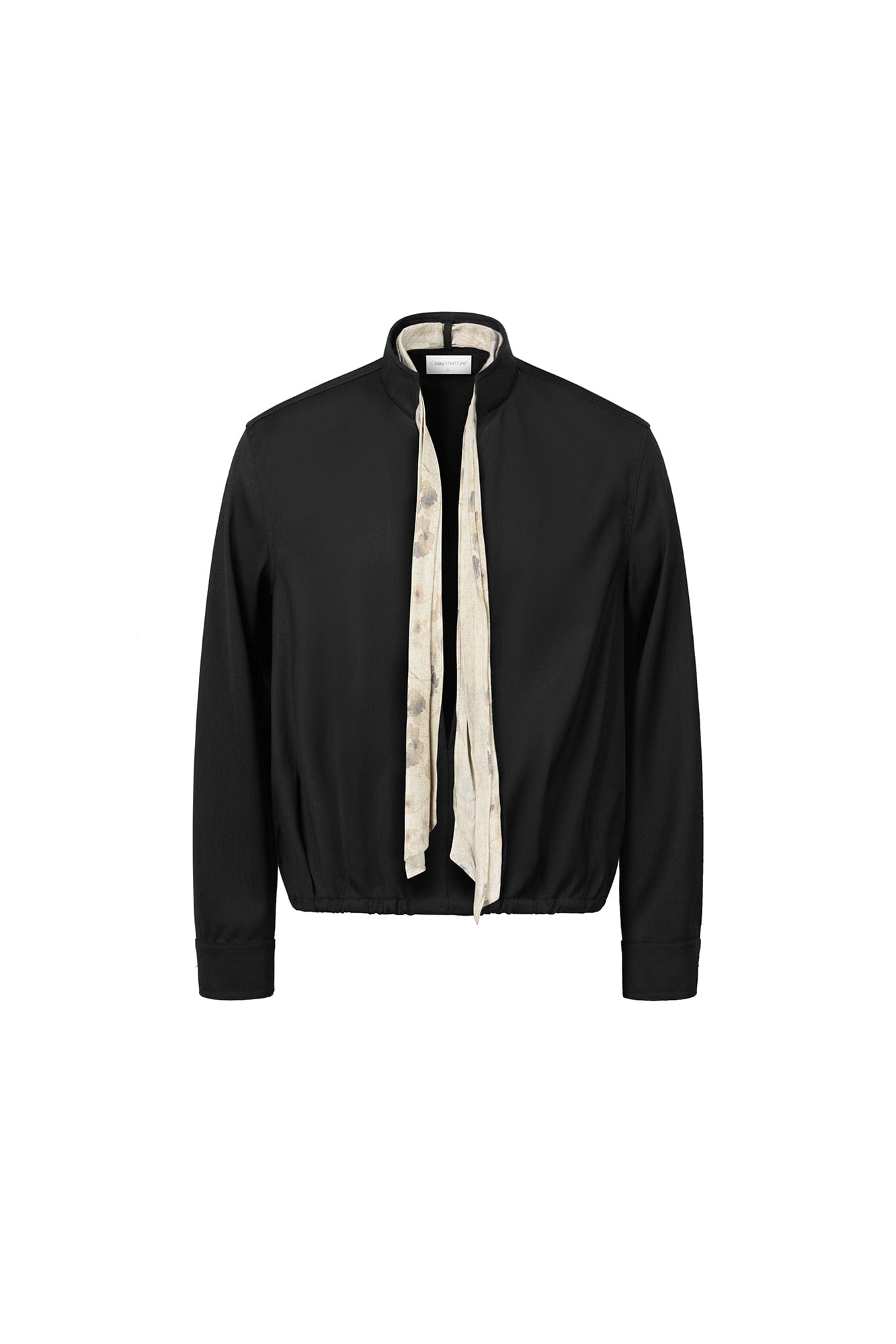 OKAYTHXBYE Multi-Wear Floral Scarf Mandarin Collar Shirt, premium urban and streetwear designers apparel on PROJECTISR.com, OKAYTHXBYE