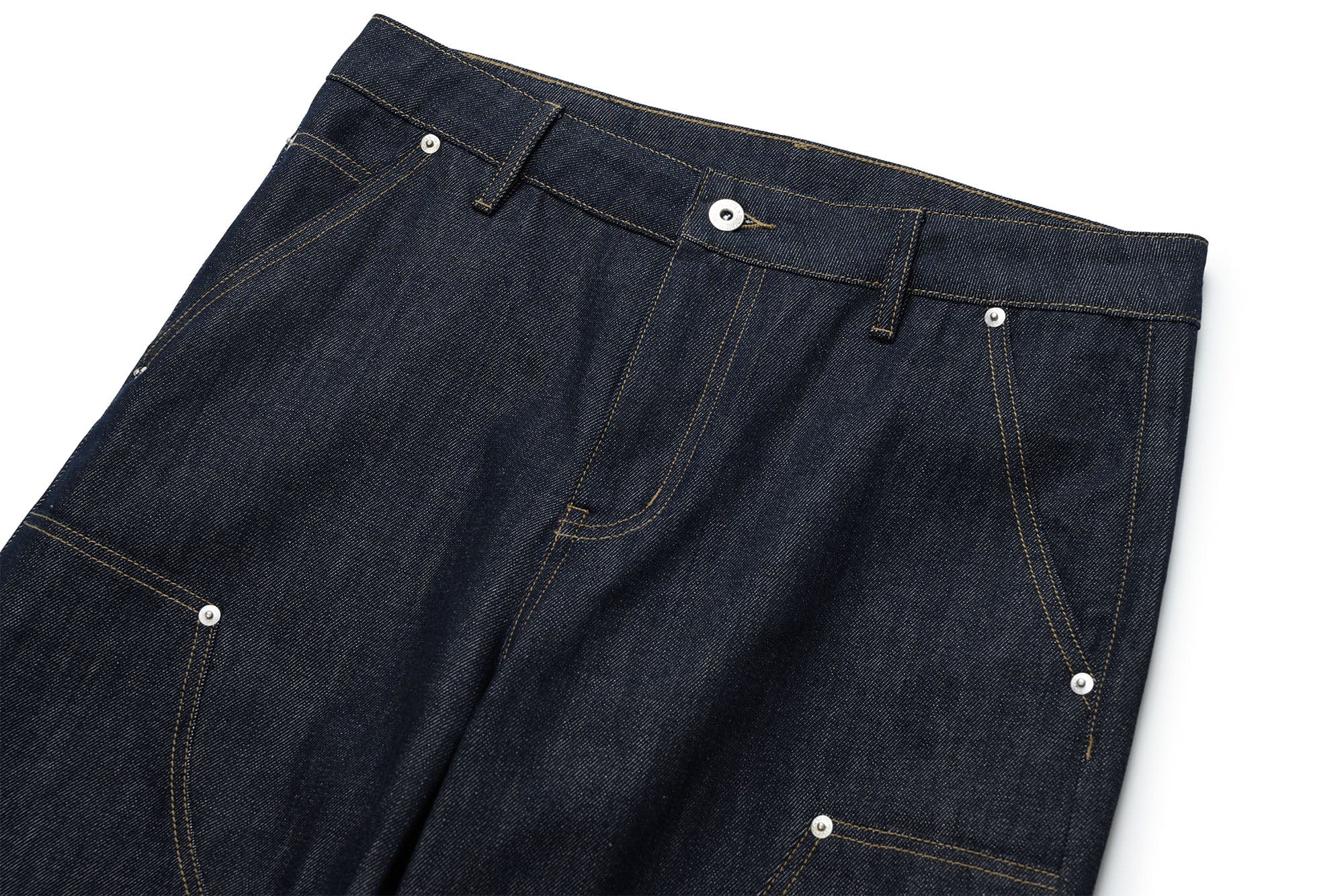 OKAYTHXBYE Paneled Double-Knee Wide-Leg Denim Pants, premium urban and streetwear designers apparel on PROJECTISR.com, OKAYTHXBYE