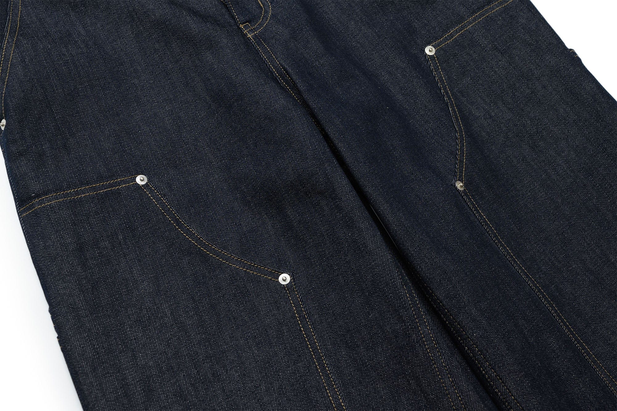 OKAYTHXBYE Paneled Double-Knee Wide-Leg Denim Pants, premium urban and streetwear designers apparel on PROJECTISR.com, OKAYTHXBYE