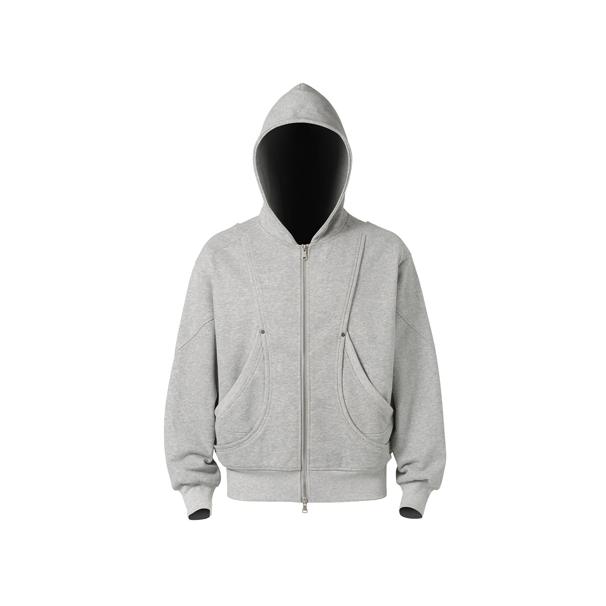 CATSSTAC Arc Panel Dual-Zip Hoodie, premium urban and streetwear designers apparel on PROJECTISR.com, CATSSTAC
