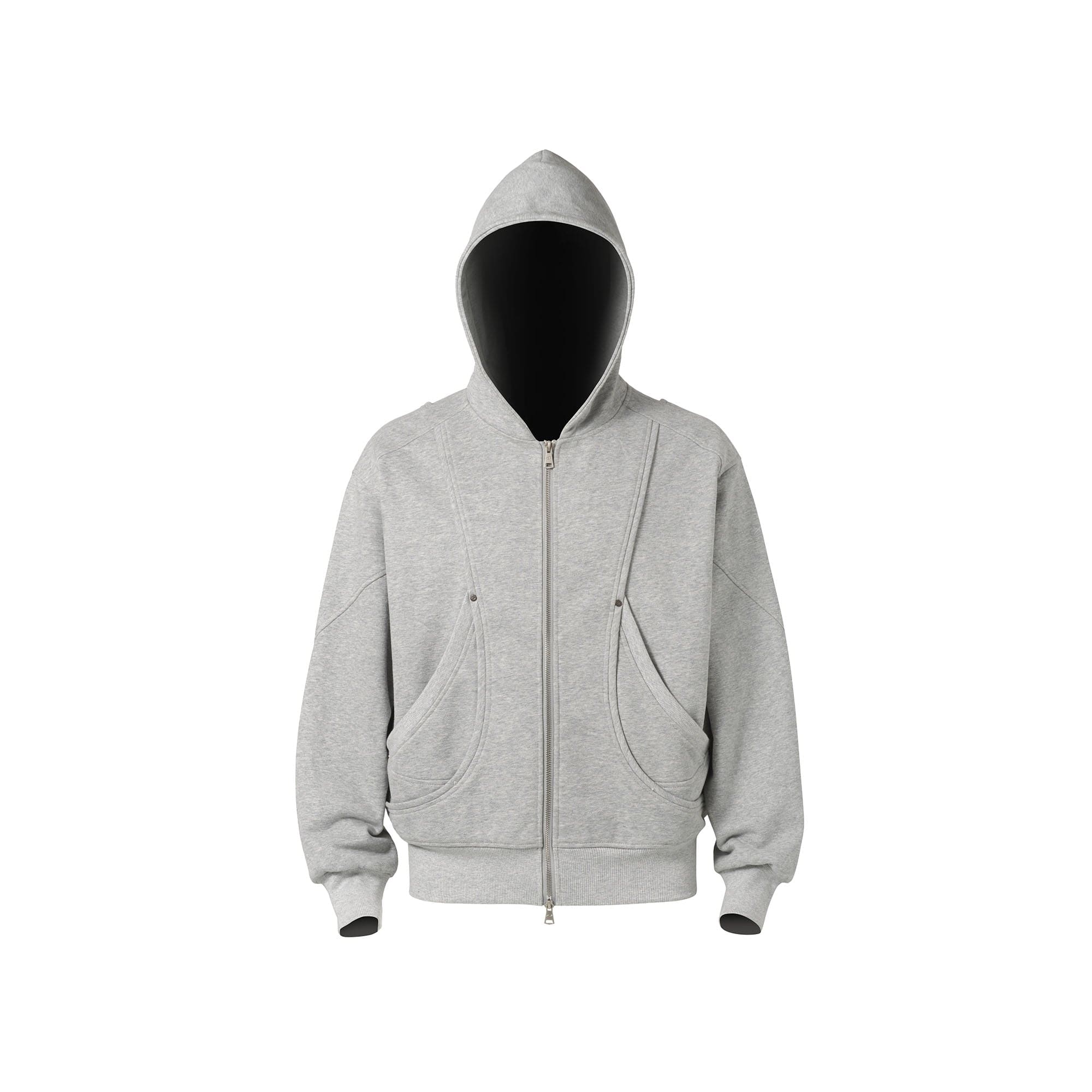 CATSSTAC Arc Panel Dual-Zip Hoodie, premium urban and streetwear designers apparel on PROJECTISR.com, CATSSTAC