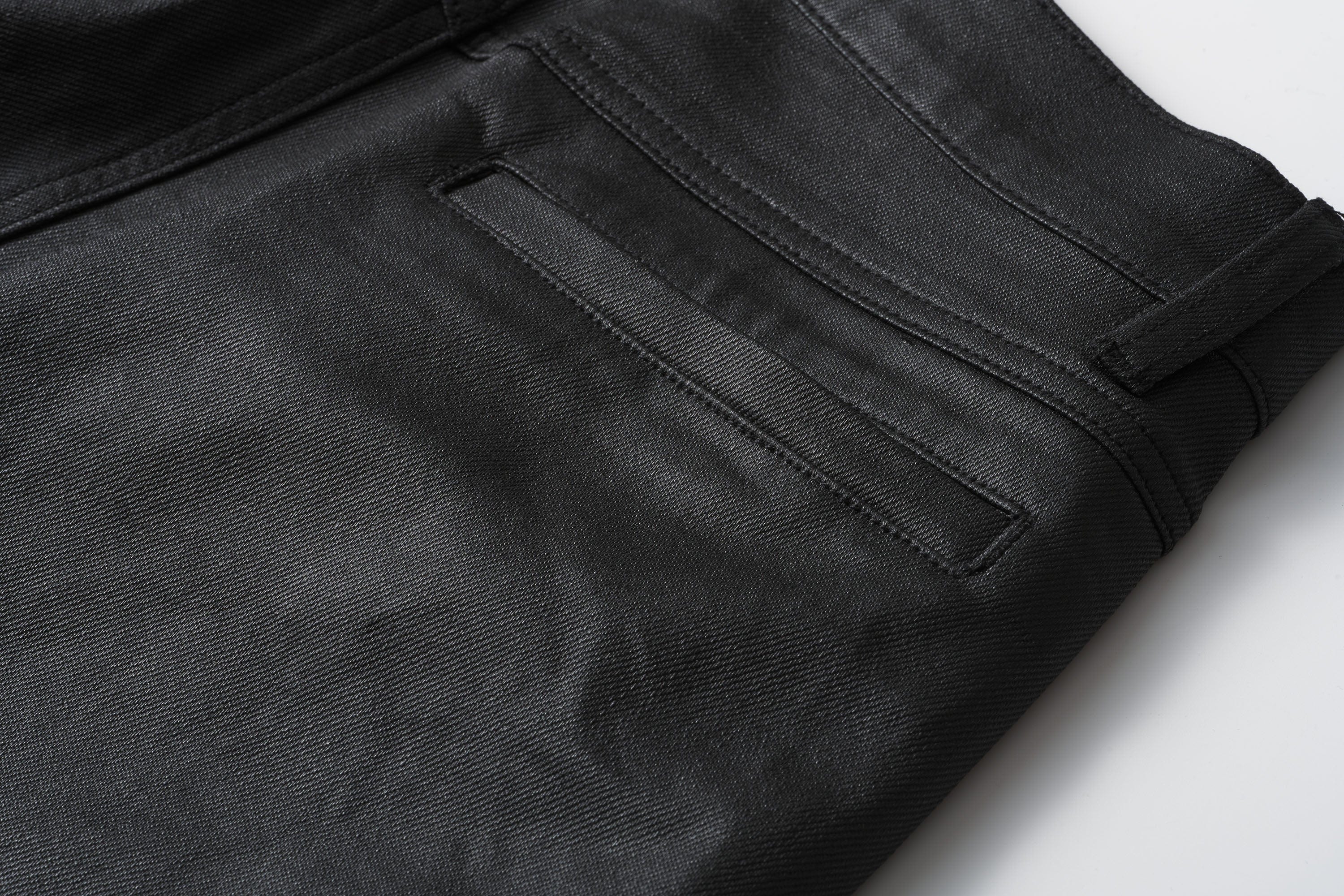 CATSSTAC Waxed Panelled Crinkled Jeans, premium urban and streetwear designers apparel on PROJECTISR.com, CATSSTAC