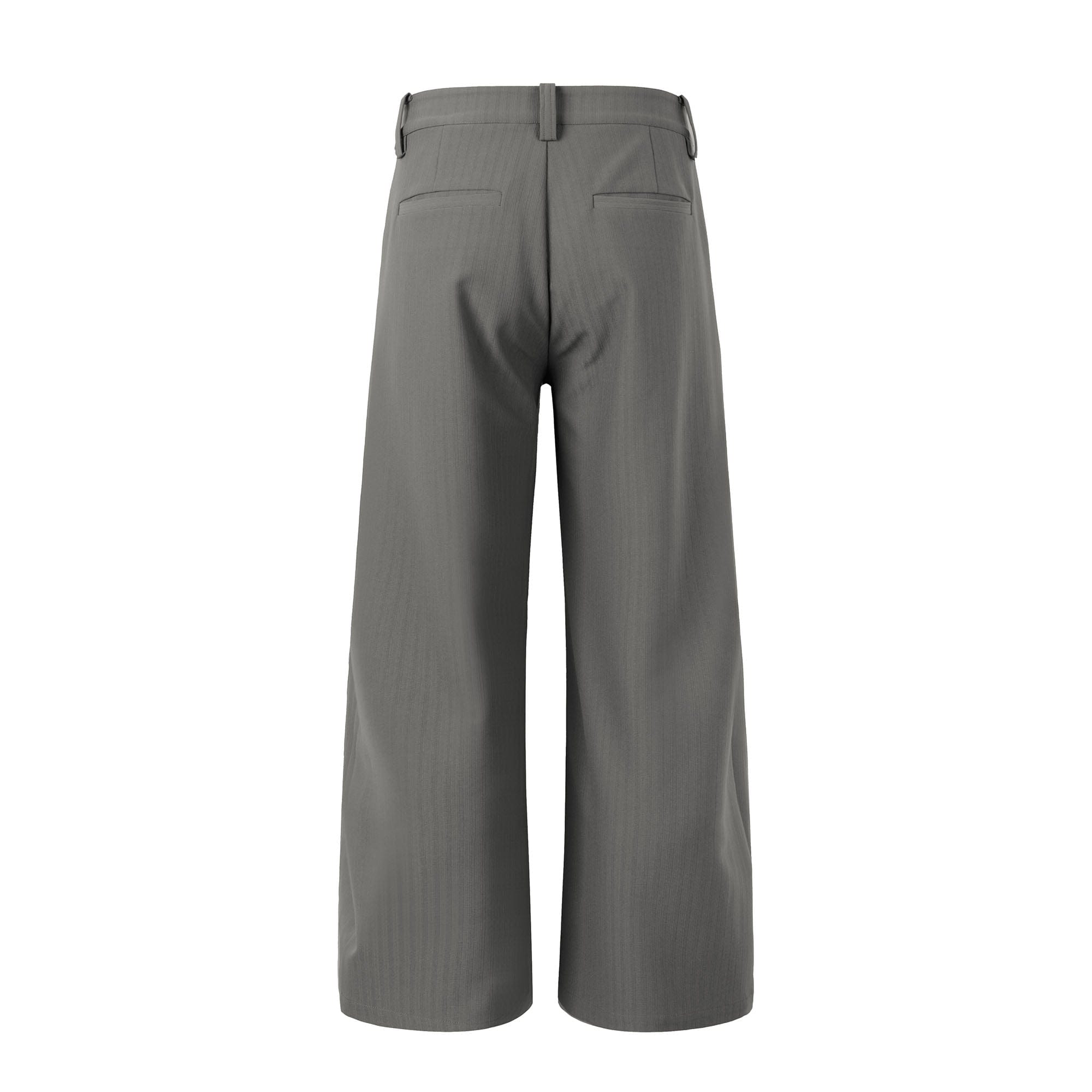 OKAYTHXBYE Pleated Shadow-Stripe Oversized Pants