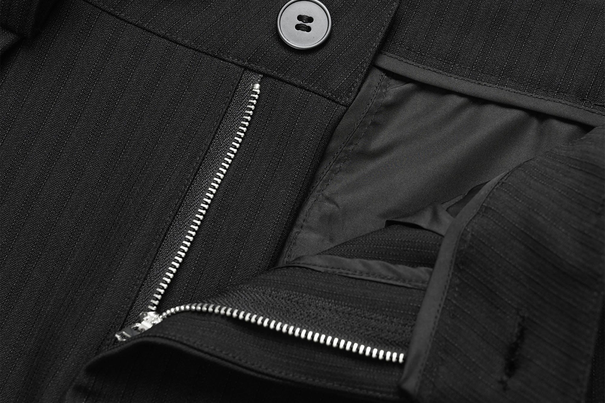 OKAYTHXBYE Pleated Shadow-Stripe Oversized Pants