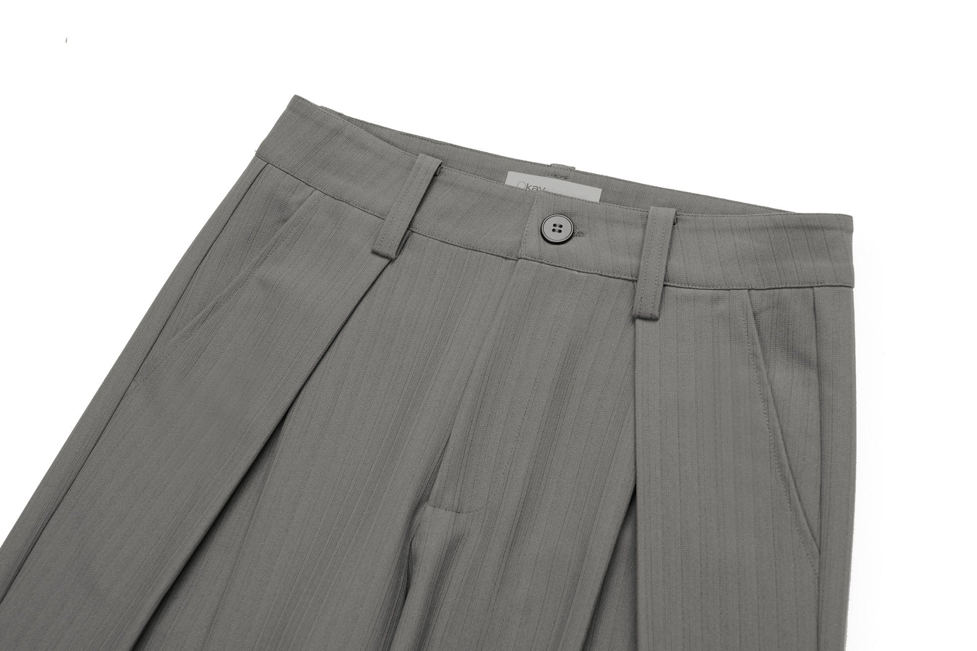 OKAYTHXBYE Pleated Shadow-Stripe Oversized Pants